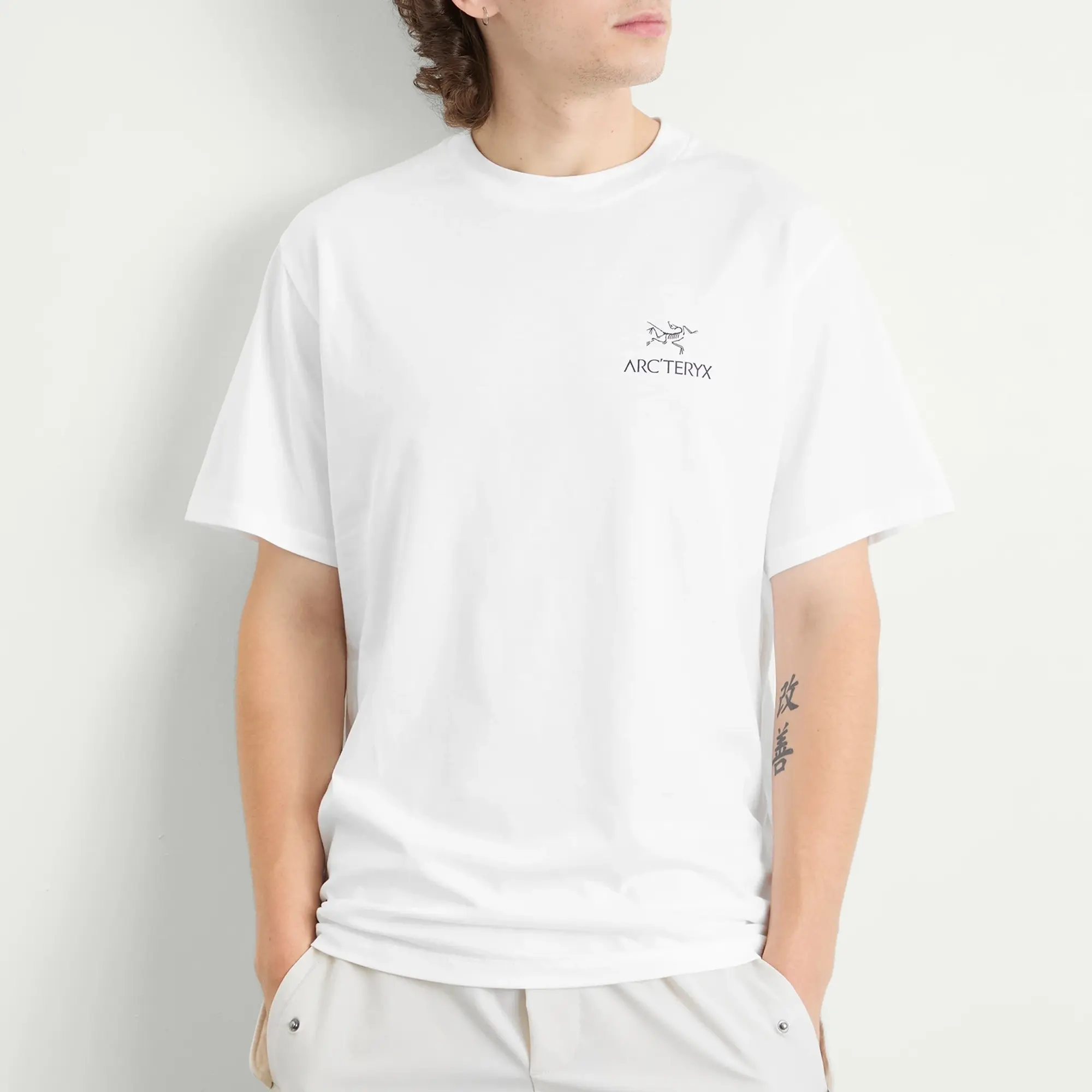 Arc'teryx Men's Kragg SL Cotton Bird Word T-Shirt White Light/Black