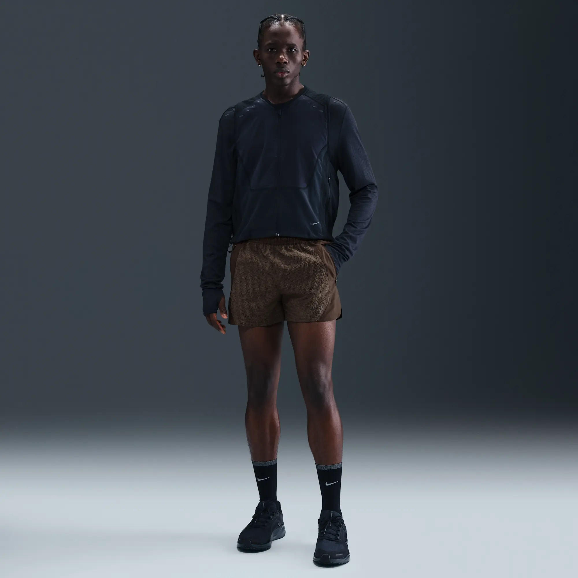 Nike Run Men's Dri-FIT ADV 12.5cm (approx.) Brief-Lined Running Shorts - Brown - Polyester