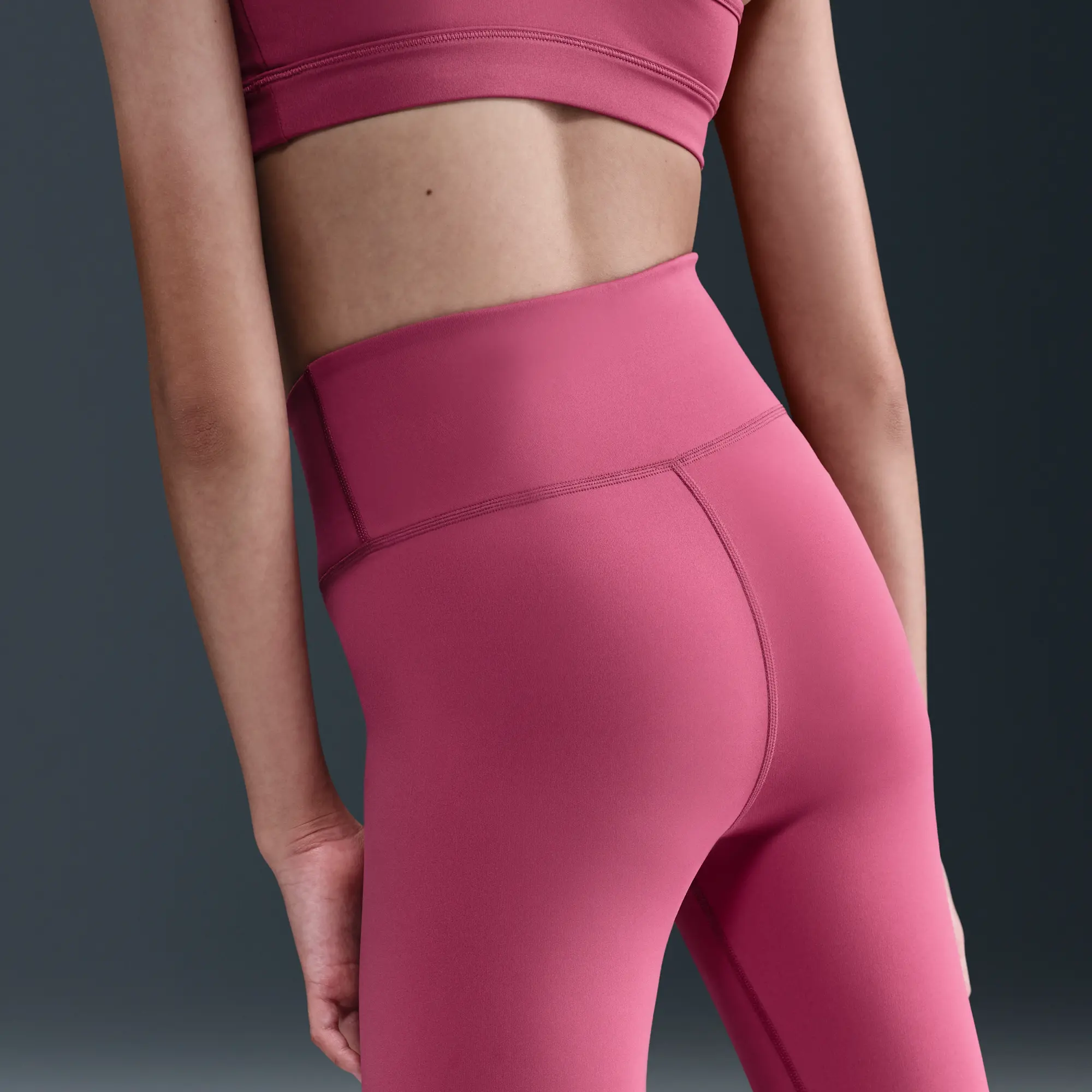Nike One Older Kids' (Girls') Dri-FIT High-Waisted Leggings - Purple - Polyester/Elastane