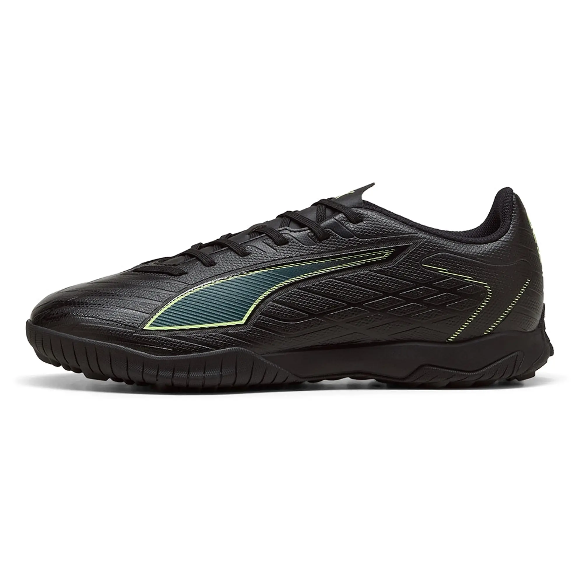 PUMA Ultra 6 Play TT Football Boots Unisex, Black/Fizzy Light/Green Terrain, size 10