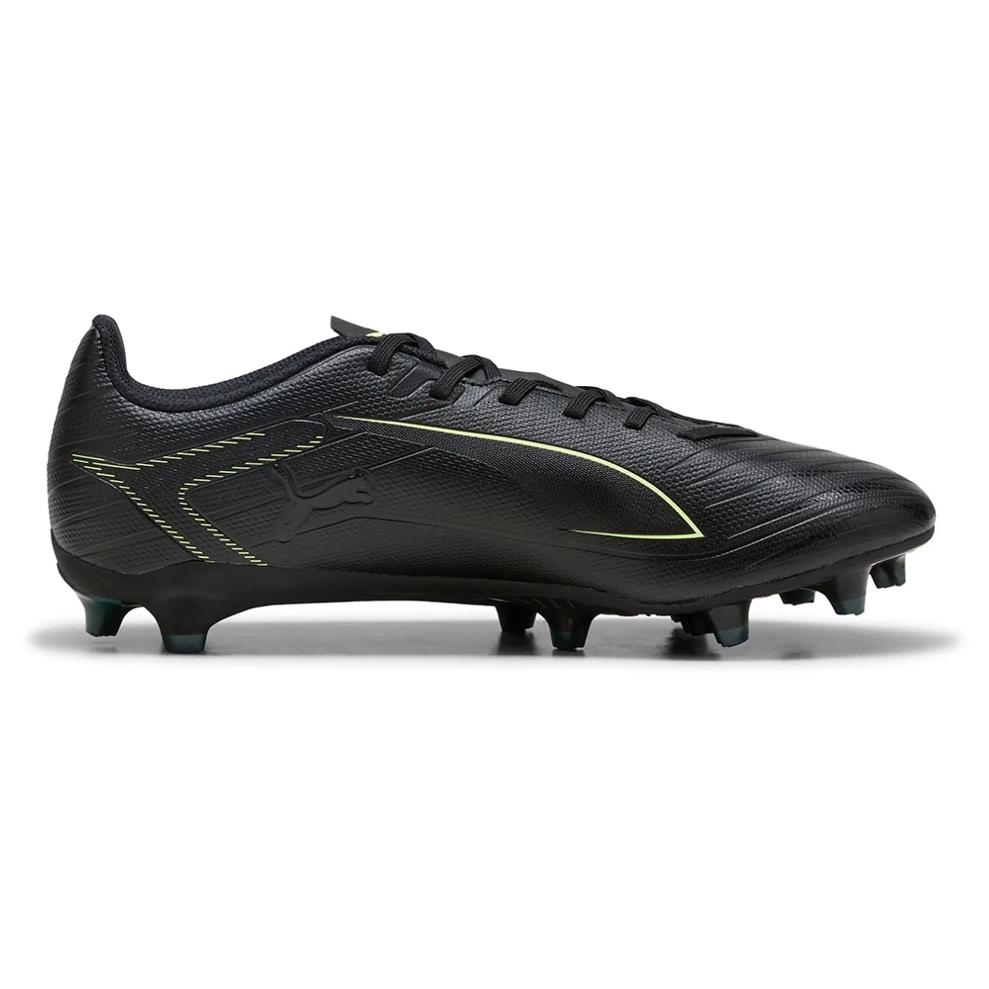 PUMA Ultra 6 Play FG/AG Football Boots Unisex, Black/Fizzy Light/Green Terrain, size 10