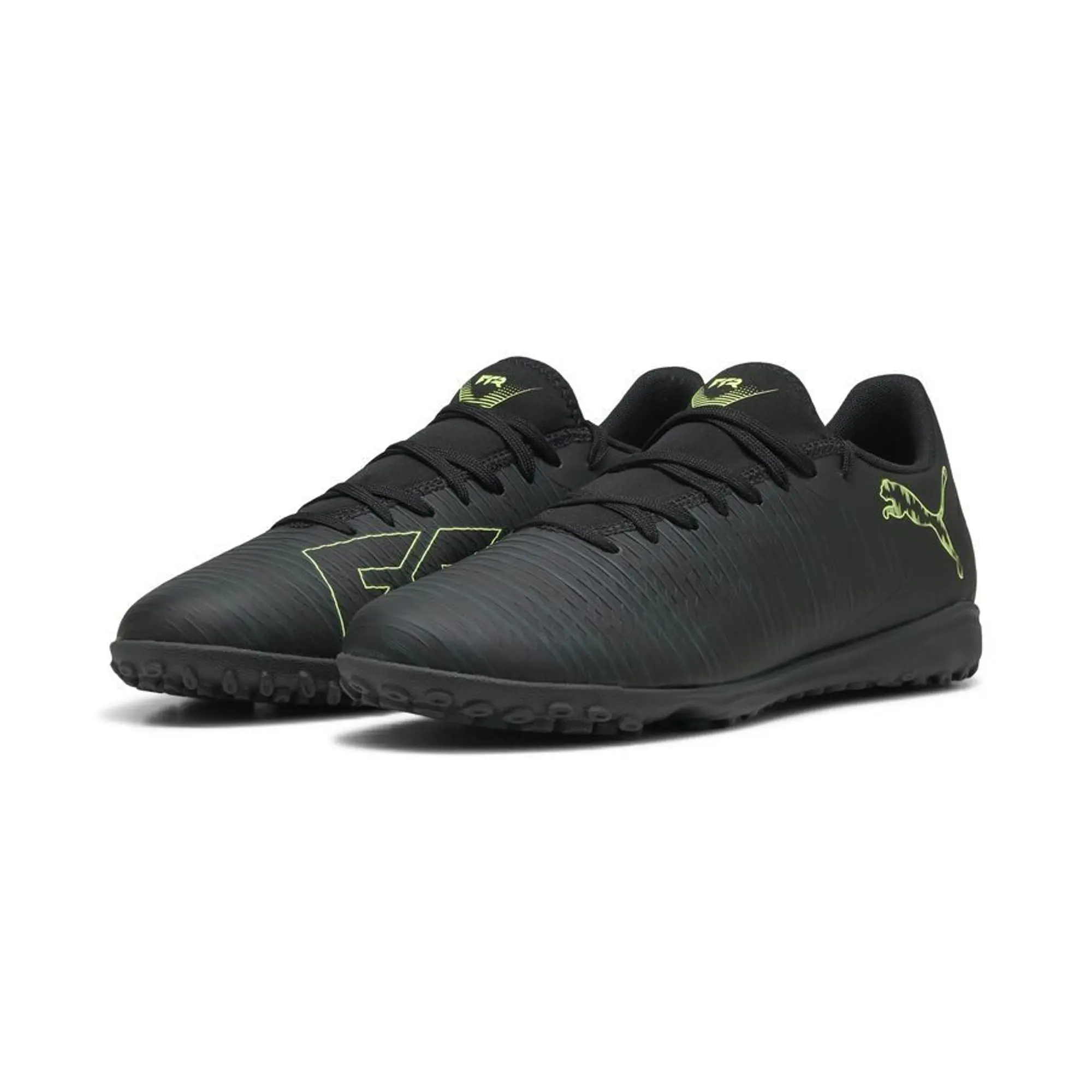 PUMA Future 8 Play TT Football Boots Unisex, Black/Fizzy Light/Green Terrain, size 10