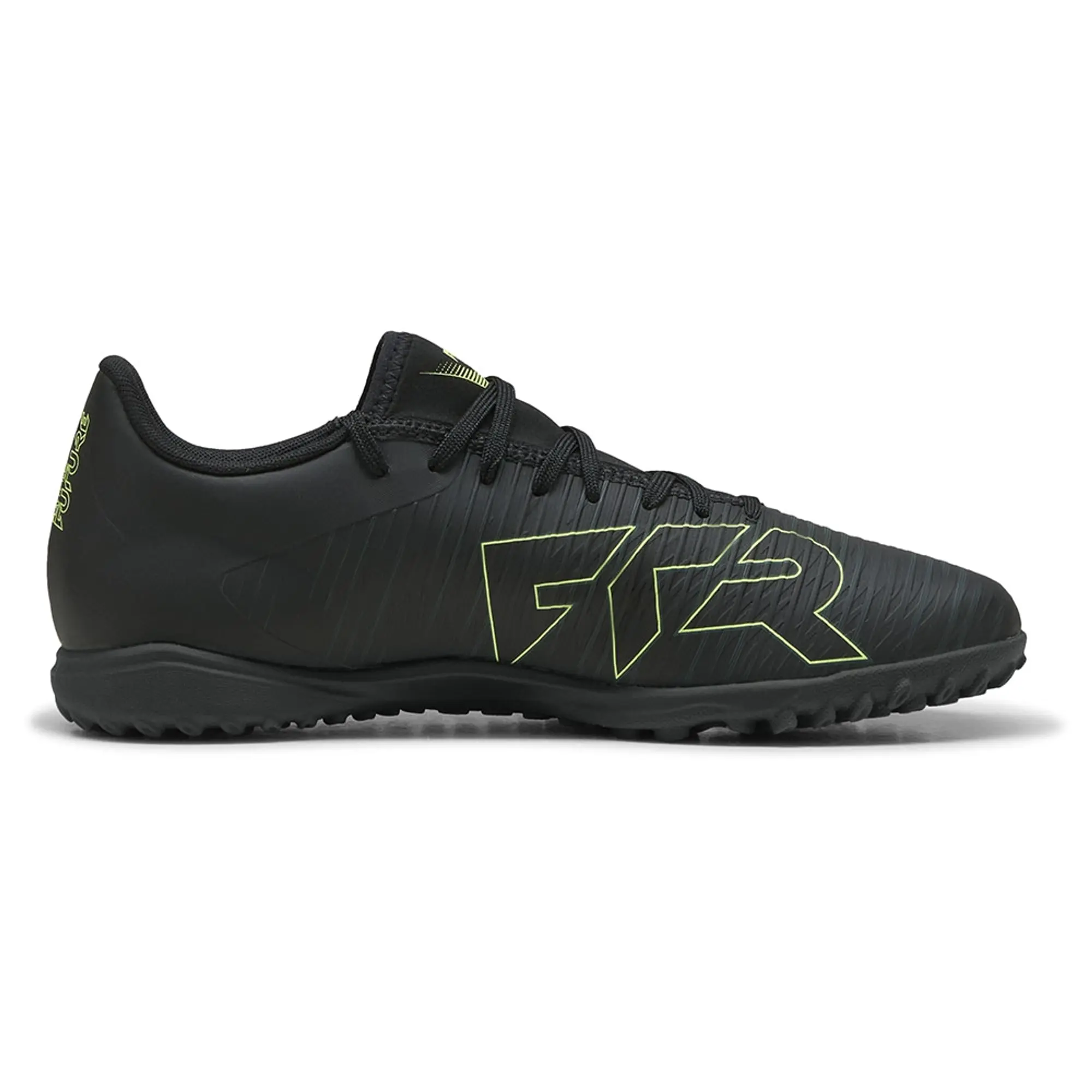 PUMA Future 8 Play TT Football Boots Unisex, Black/Fizzy Light/Green Terrain, size 10