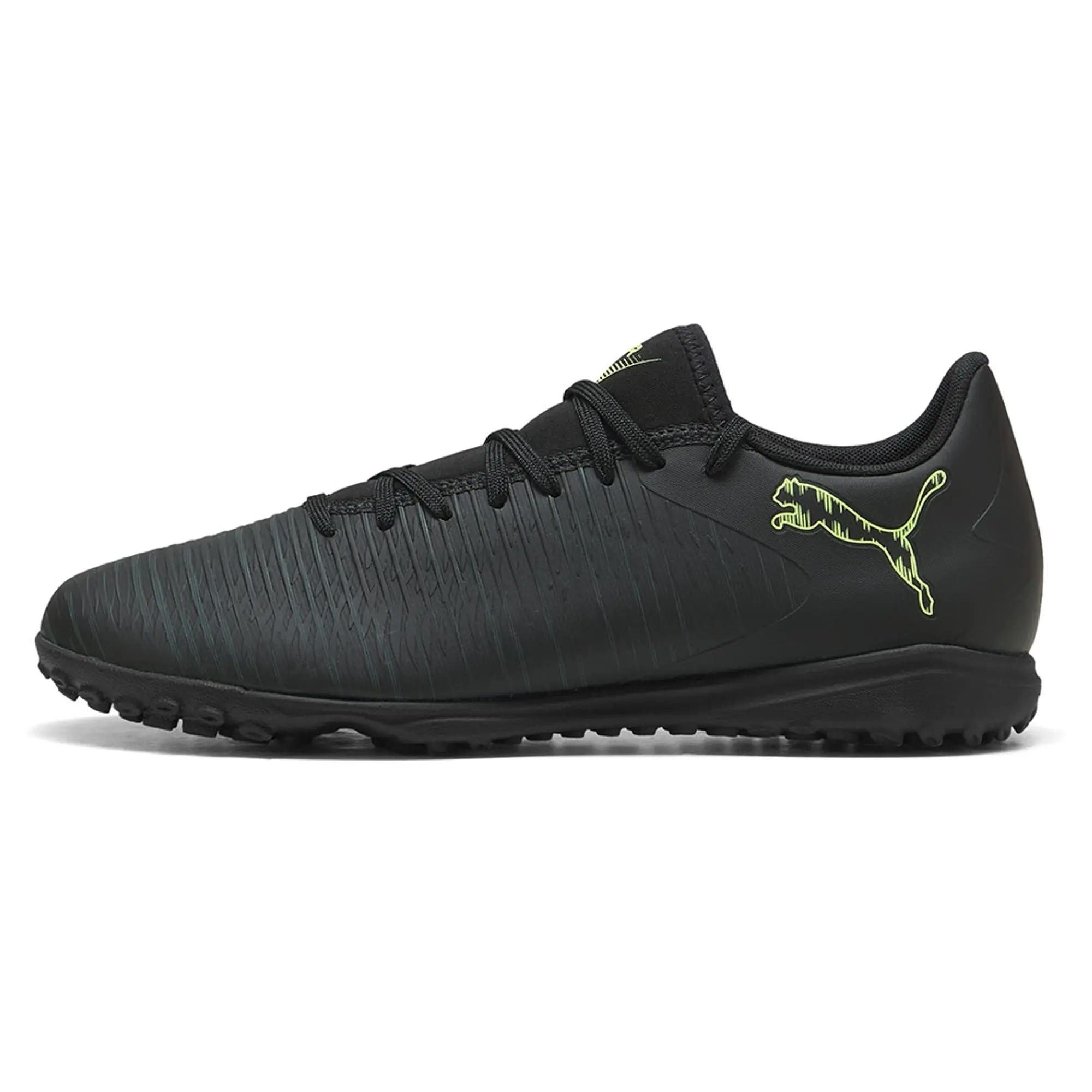 PUMA Future 8 Play TT Football Boots Unisex, Black/Fizzy Light/Green Terrain, size 10