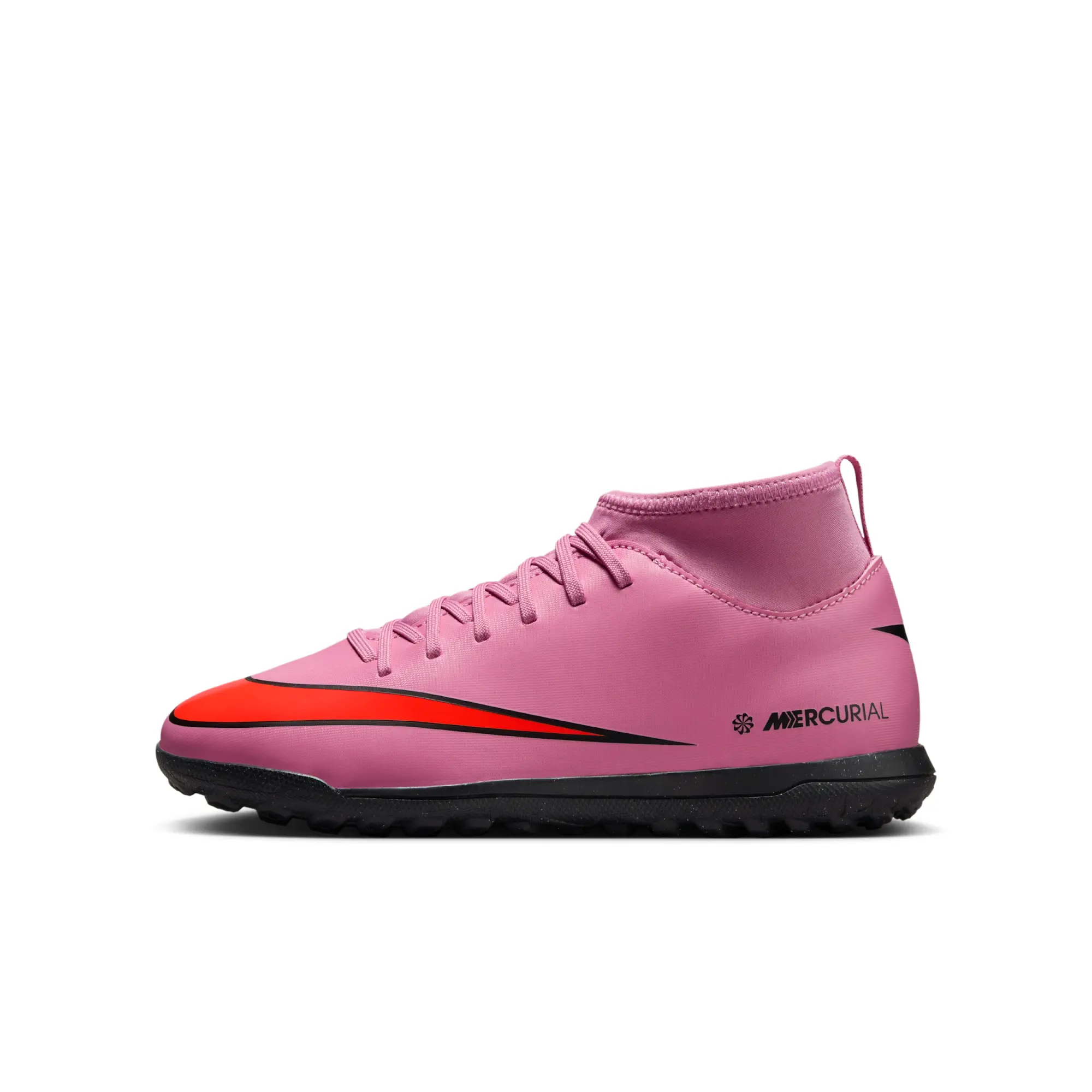 Nike Jr. Mercurial Superfly 10 Club Younger/Older Kids' Turf High-Top Football Shoes - Pink
