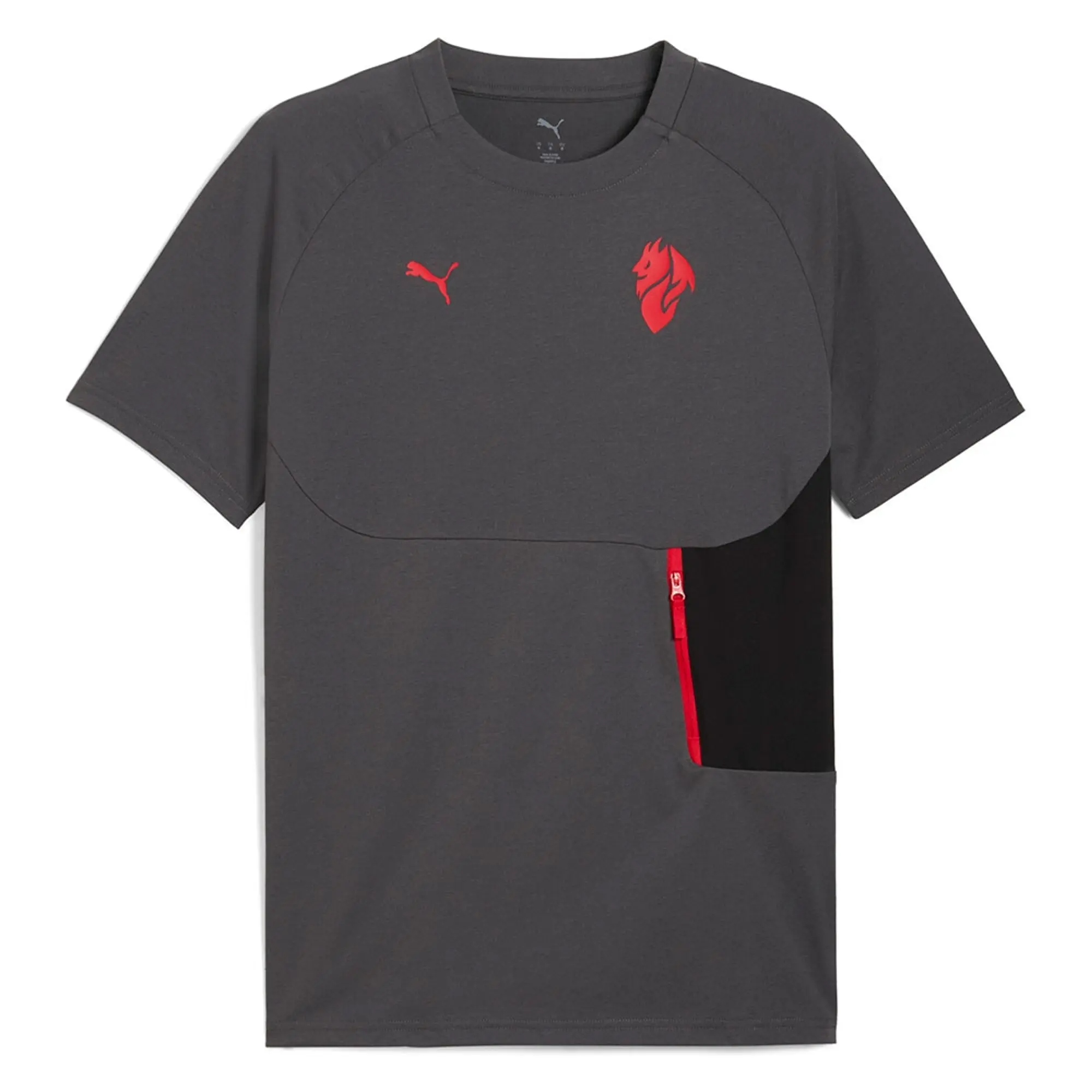AC Milan PUMAtech Pocket T-Shirt Men, Shadow Grey/For All Time Red