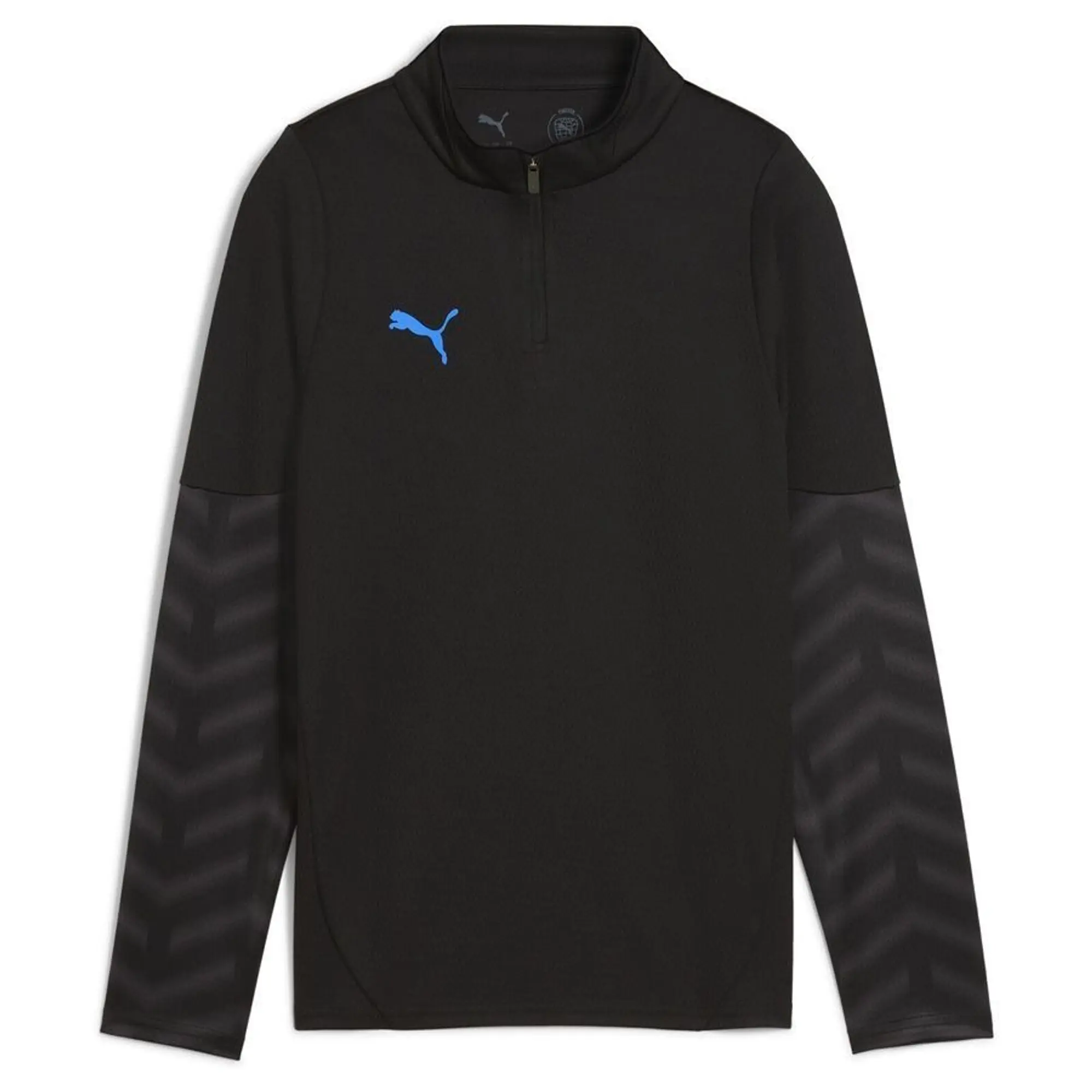 PUMA Individualcup Football Quarter-Zip Top Shirt Youth, Black/White/Ultra Blue
