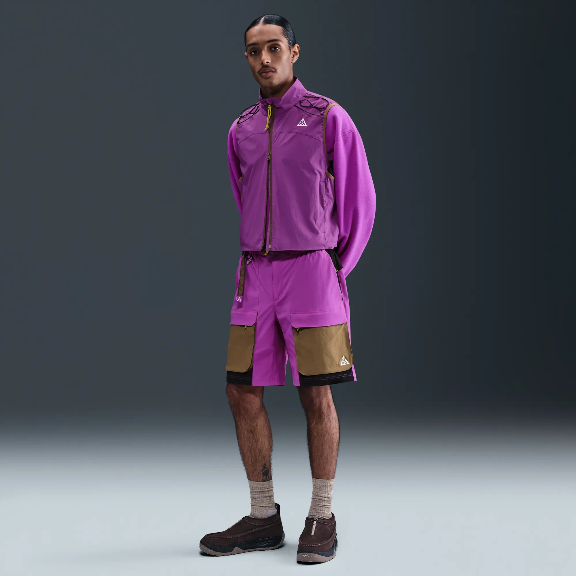 Nike ACG 'Smith Summit' Men's Cargo Shorts - Purple - Nylon/Elastane