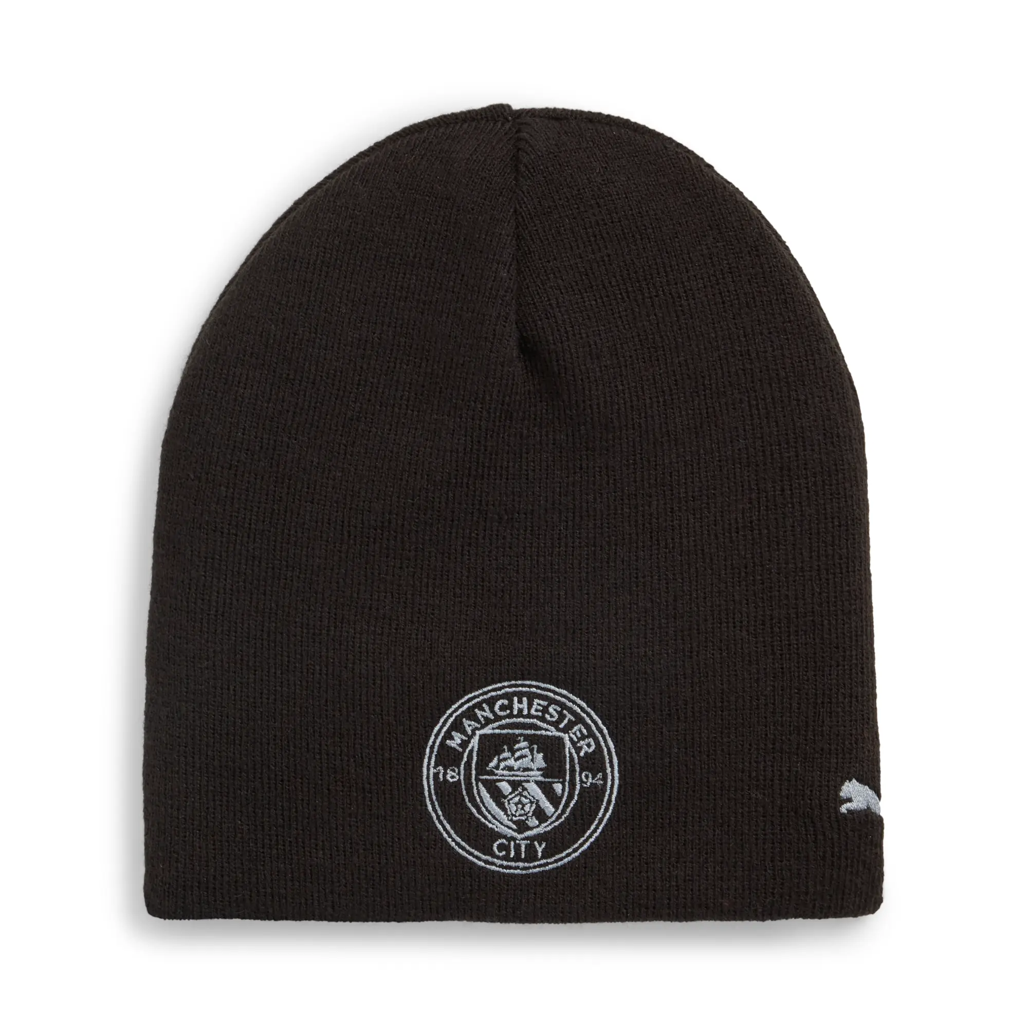 PUMA Manchester City Reversible Beanie Hat, Black/Silver