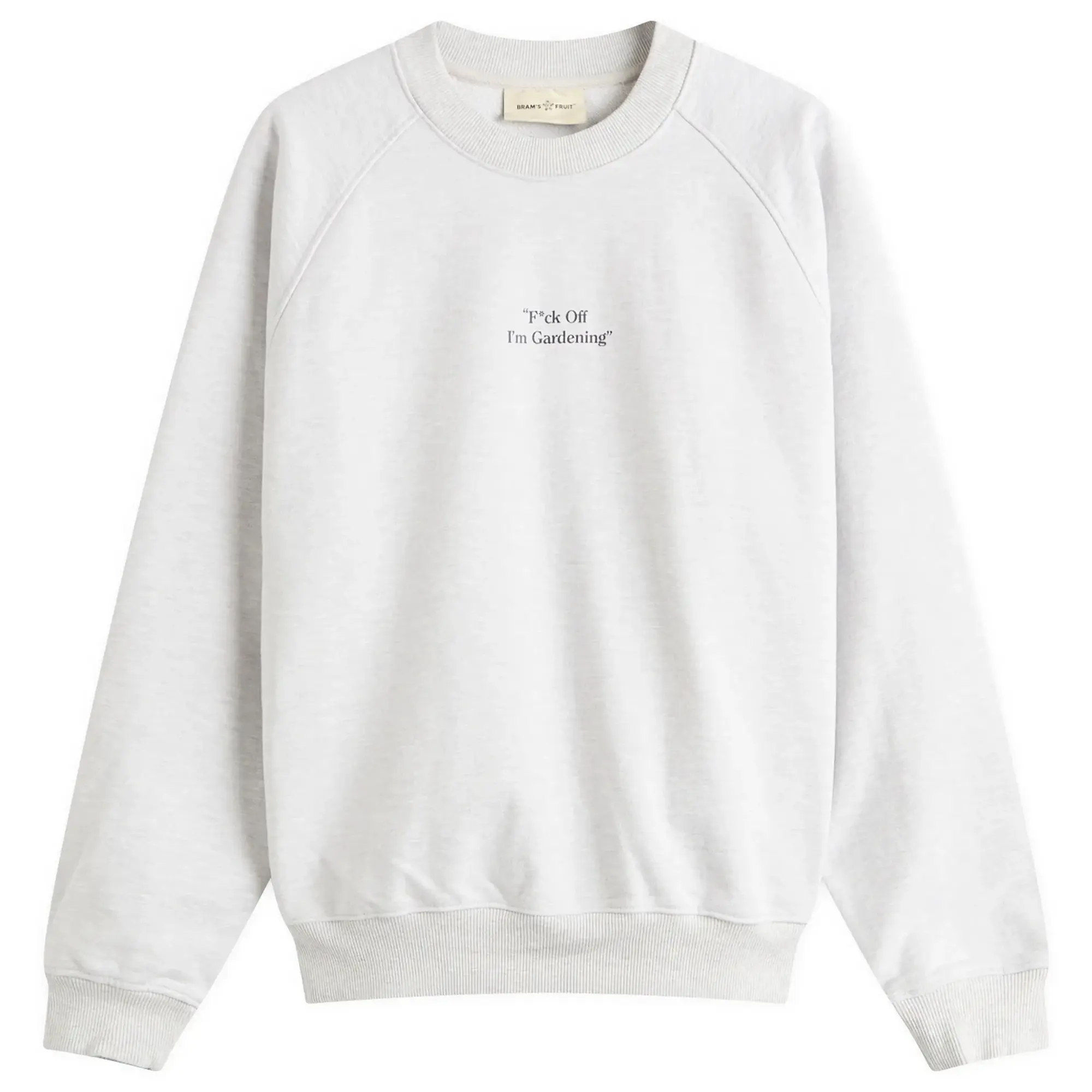 Bram's Fruit Men's F*Ck Off Raglan Crewneck Sweatshirt Grey Melange