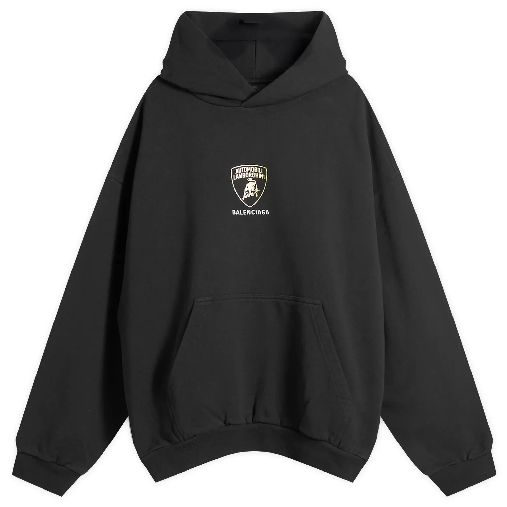 Balenciaga Men's Automobili Lamborghini Medium Fit Hoodie Faded Black
