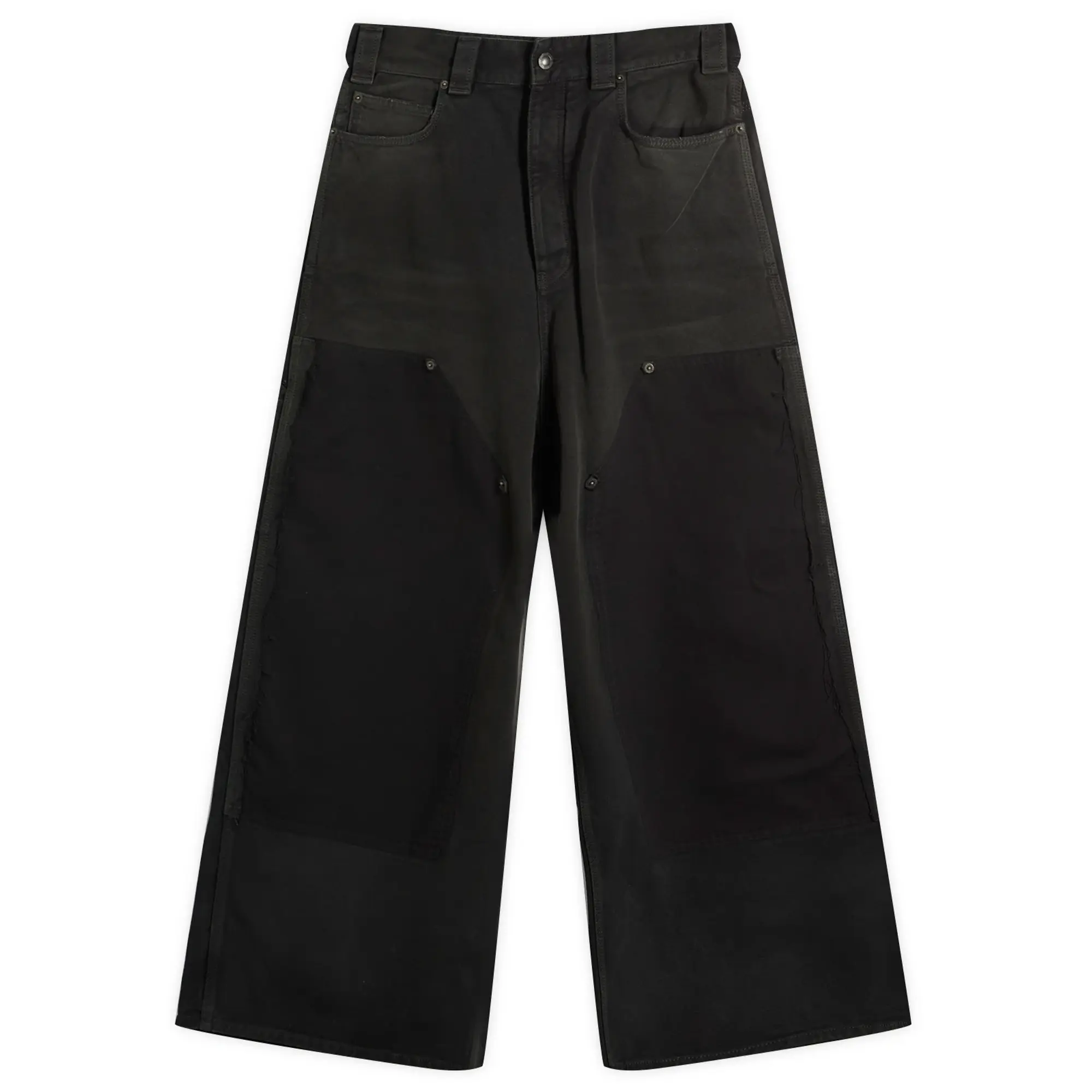 Balenciaga Men's Grunge Ripped Off Baggy Black/Green/Red