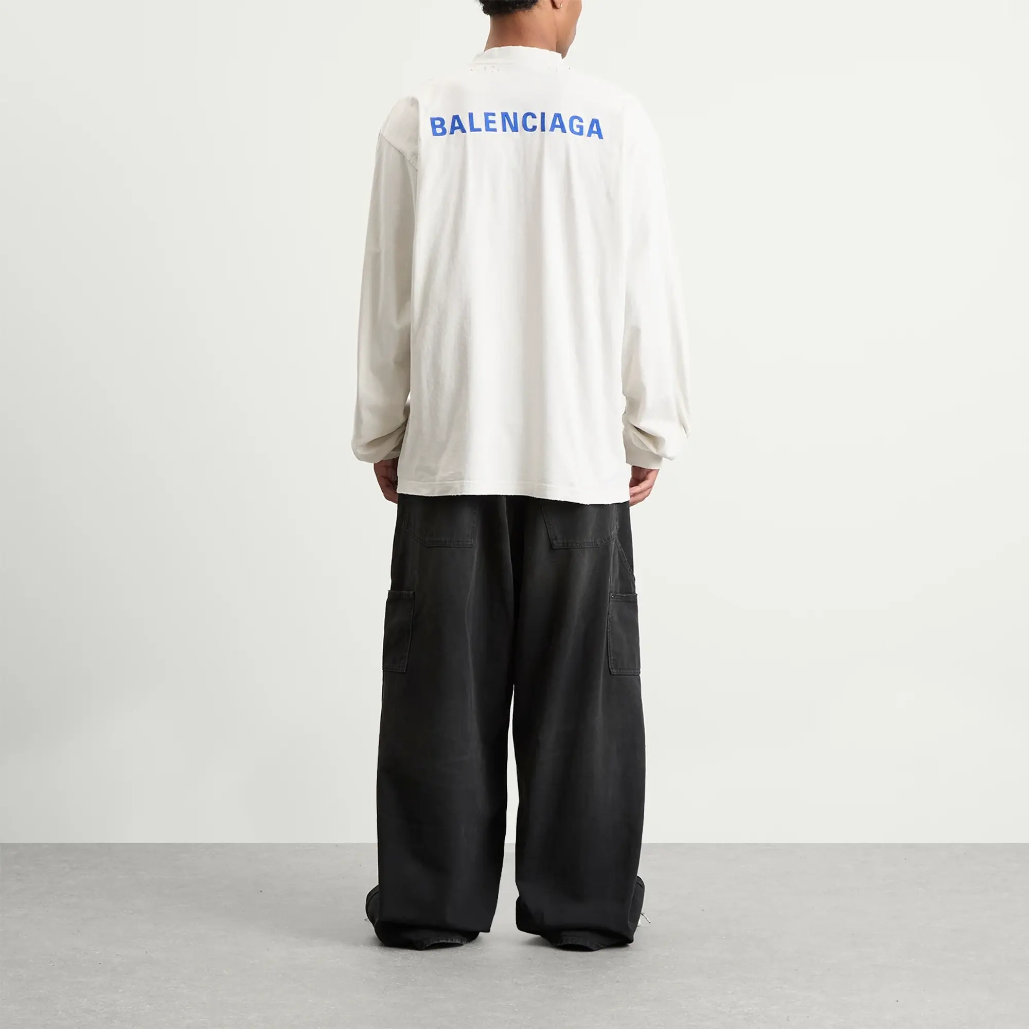 Balenciaga Men's Grunge Ripped Off Baggy Black/Green/Red