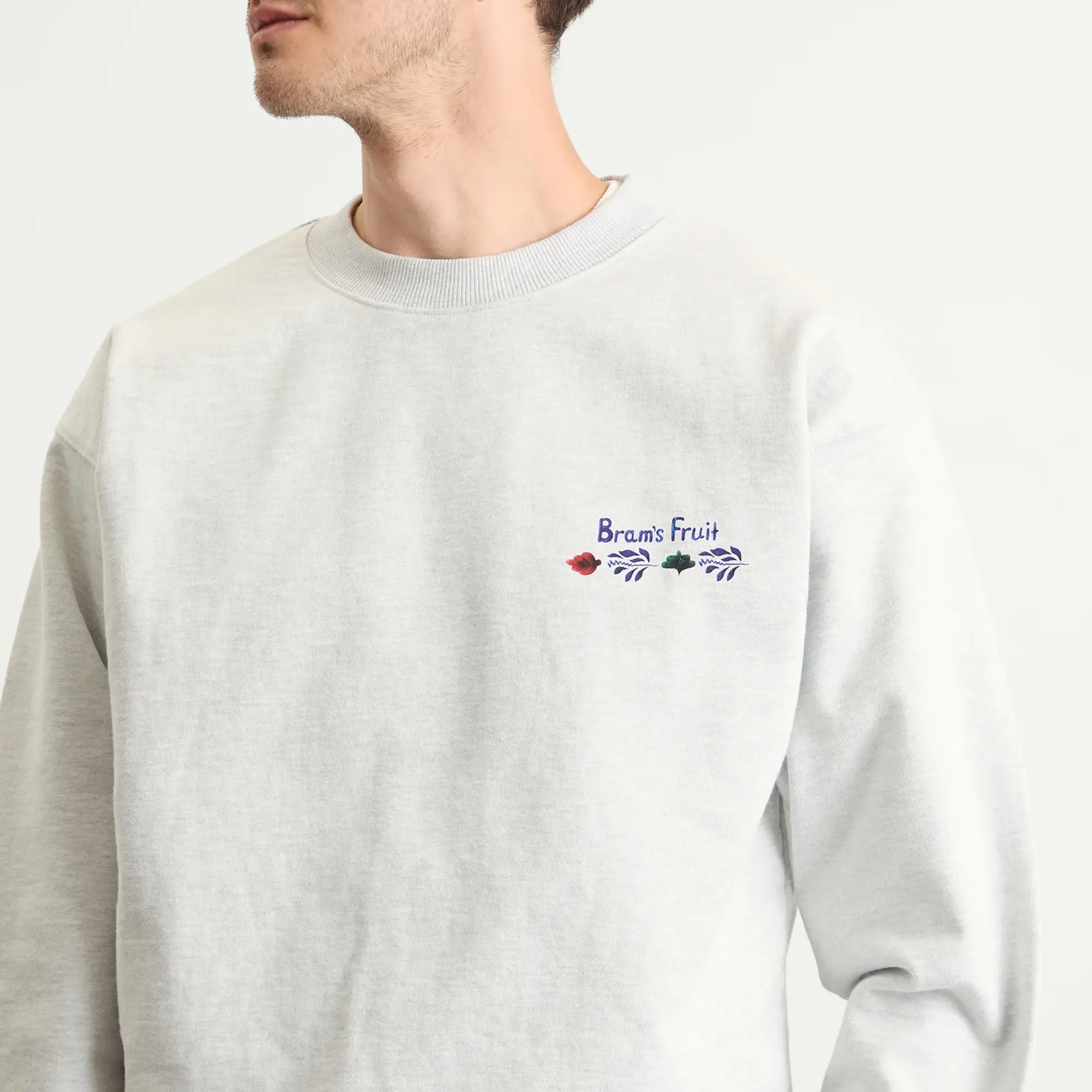 Bram's Fruit Men's Flora Crewneck Sweatshirt Grey Melange