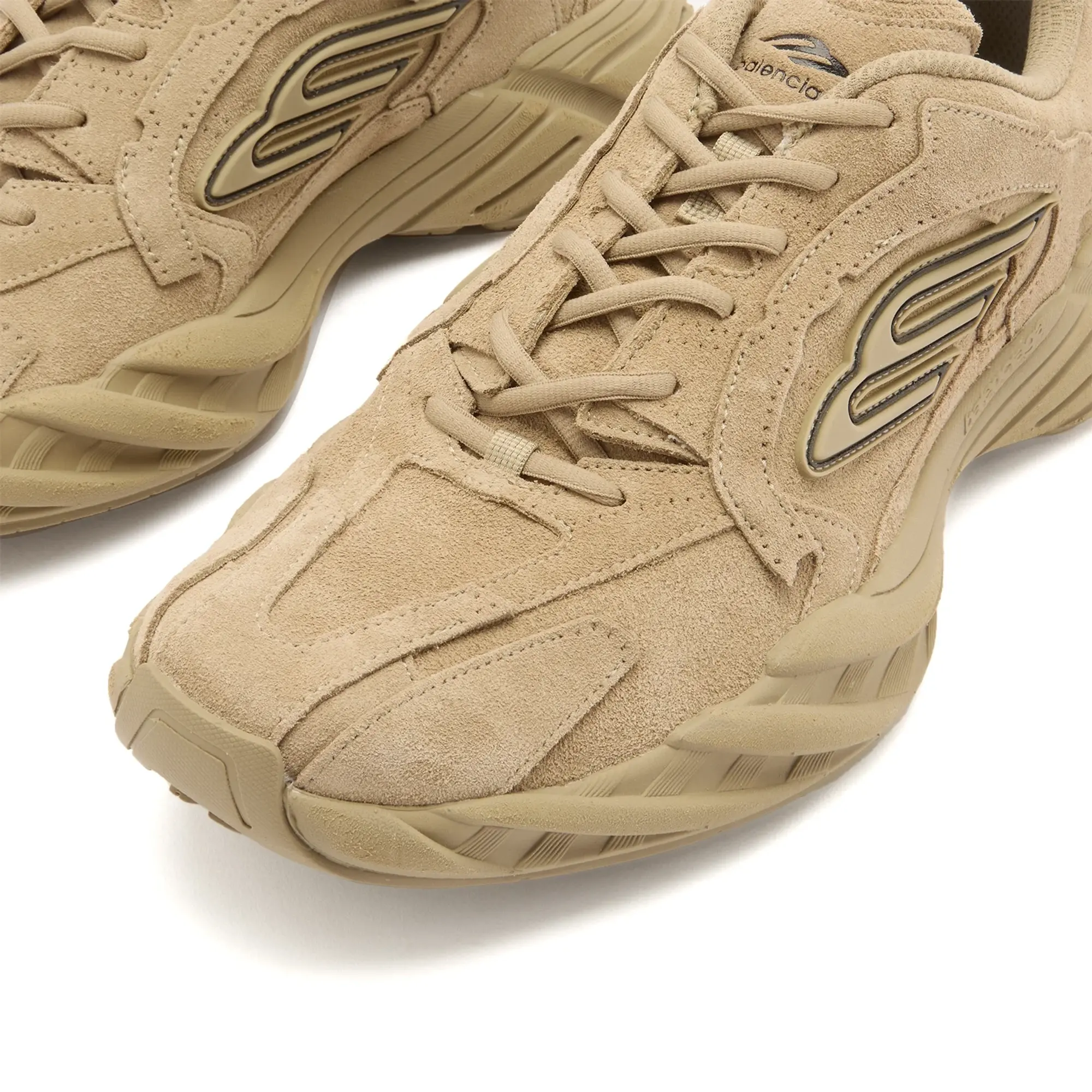 Balenciaga Men's Monday Suede Sneaker Beige