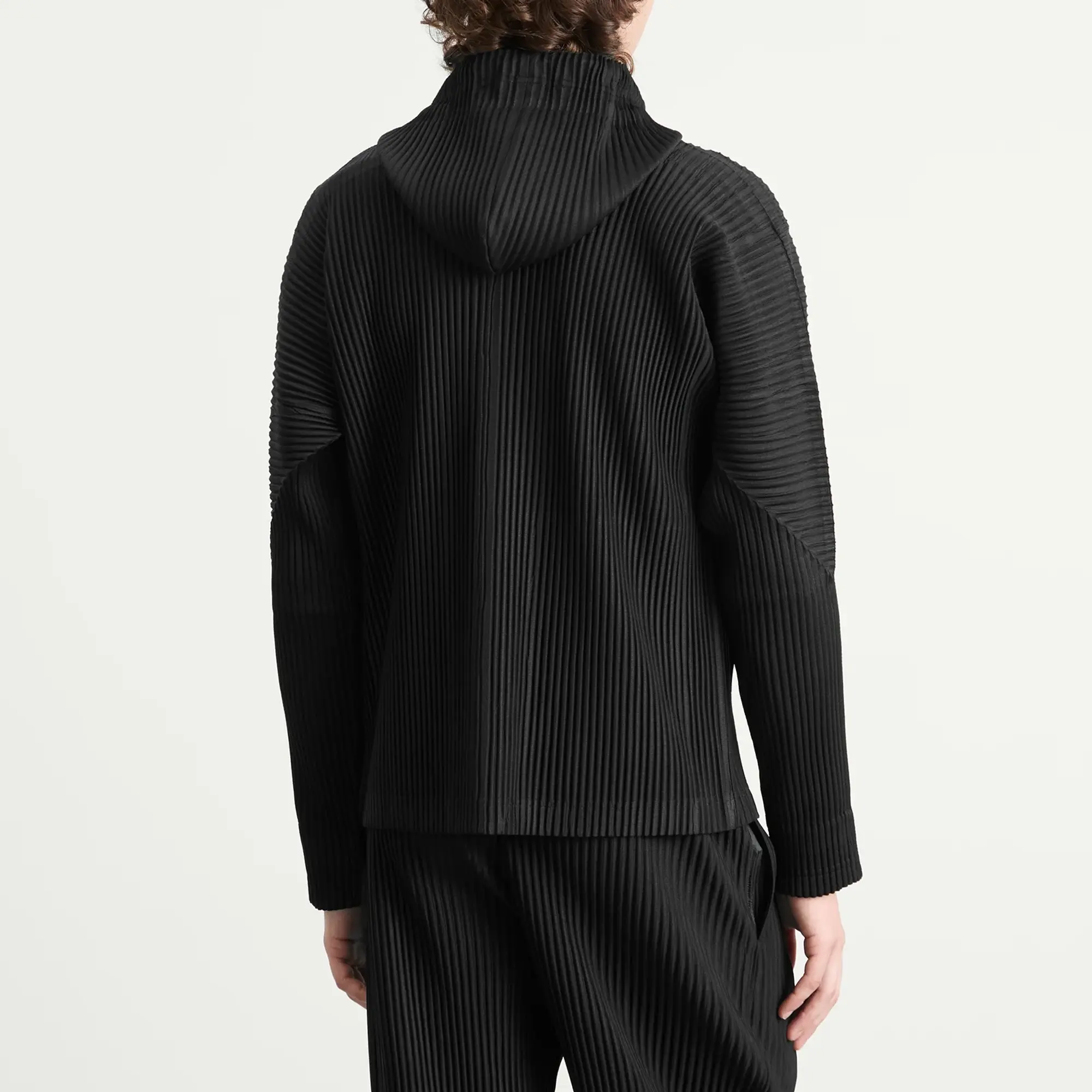 Homme Plisse Men's Zip Up Hoody Black