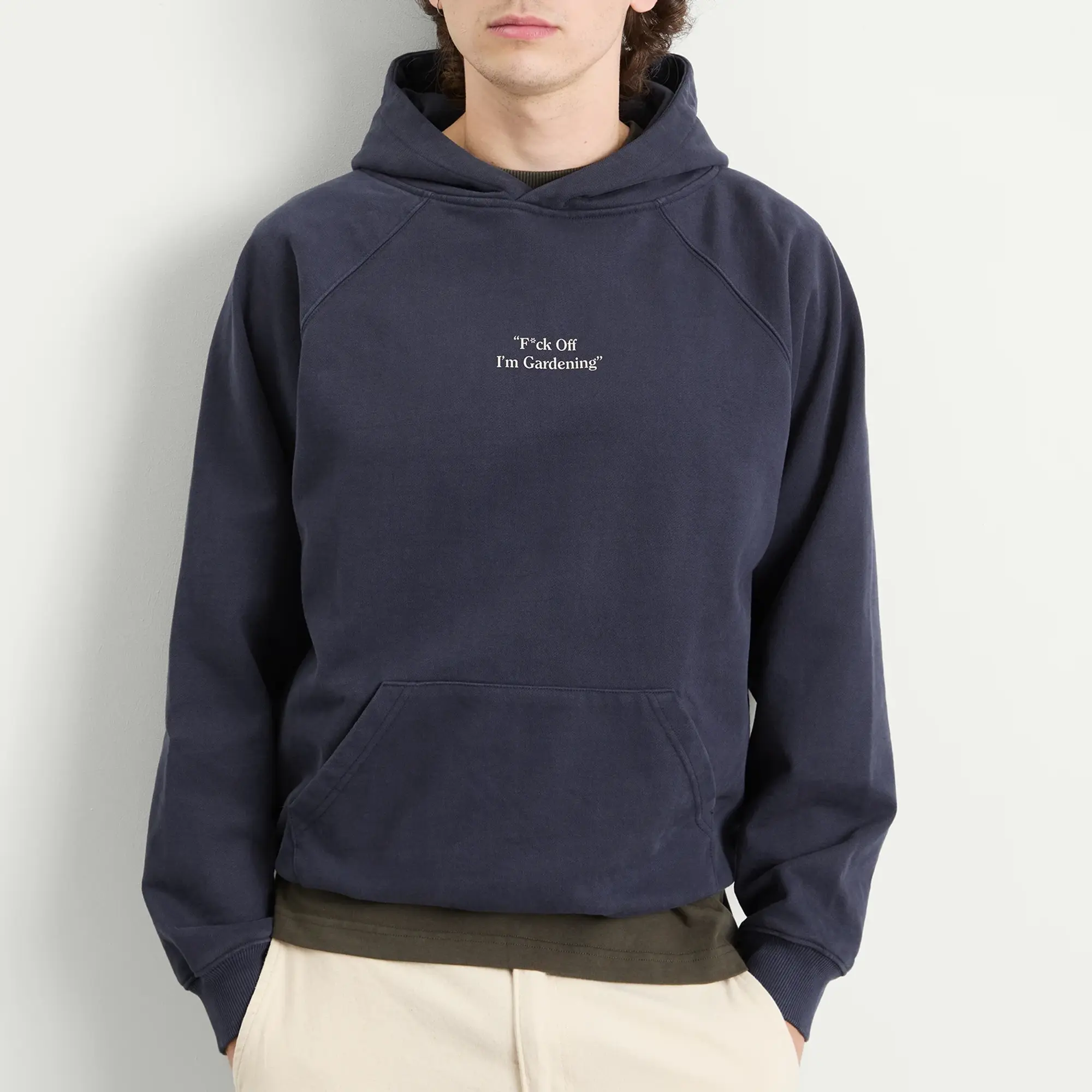 Bram's Fruit Men's F*Ck Off Raglan Hoodie Solid Midnight Blue