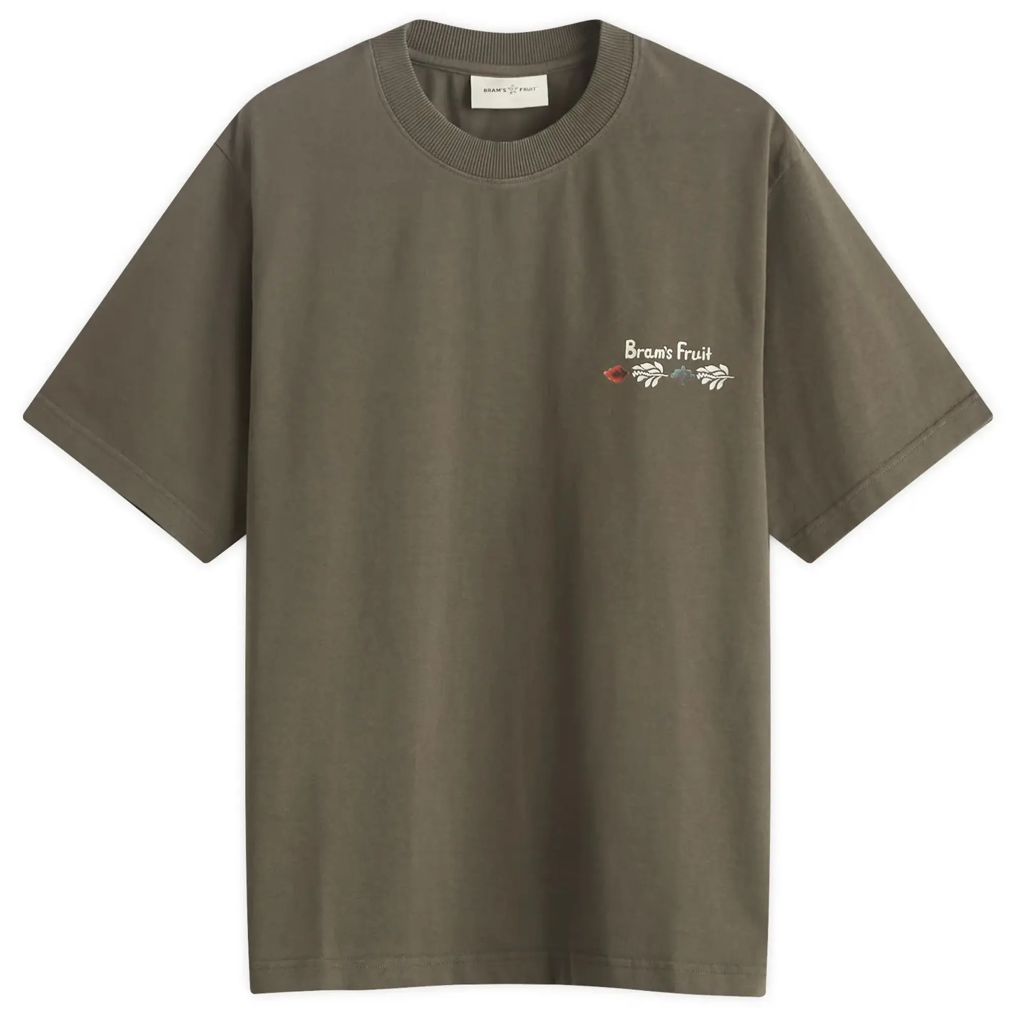 Bram's Fruit Men's Flora T-Shirt Solid Charcoal Black