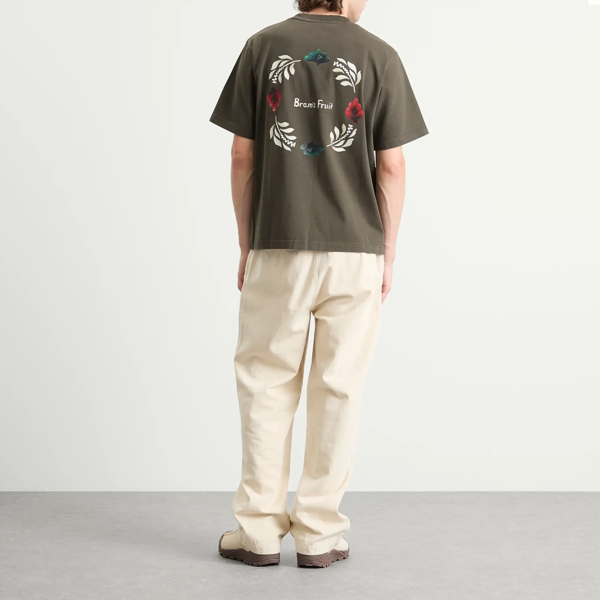 Bram's Fruit Men's Flora T-Shirt Solid Charcoal Black