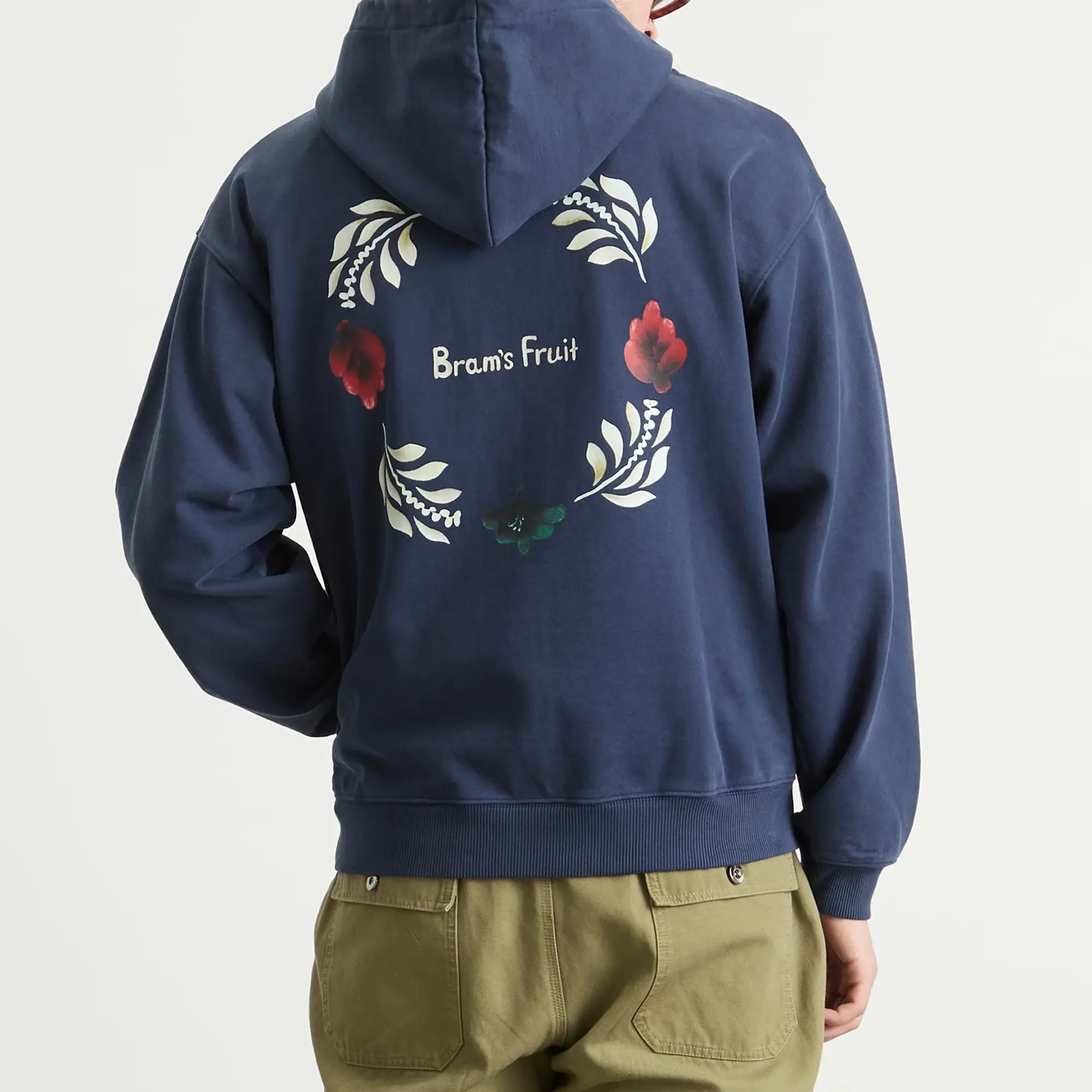 Bram's Fruit Men's Flora Hoodie Washed Navy