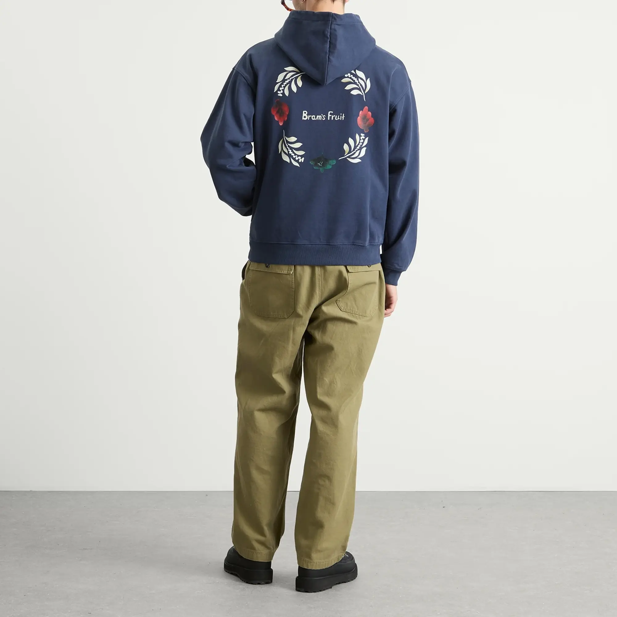 Bram's Fruit Men's Flora Hoodie Washed Navy