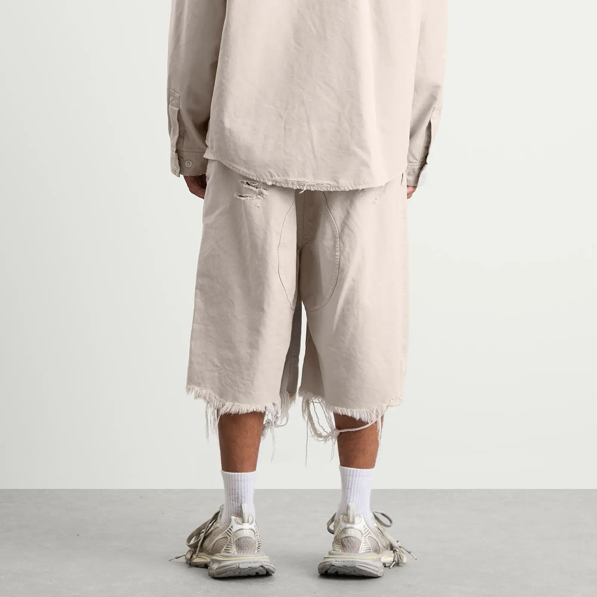 Balenciaga Men's Heavy Cotton Workwear Pants Light Grey