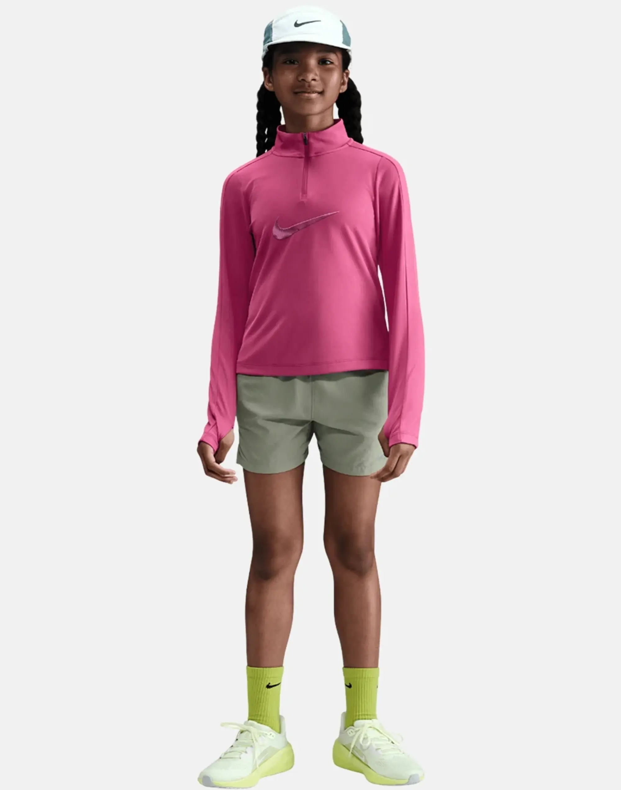 Nike Older Kids Half Zip Top in Pink 