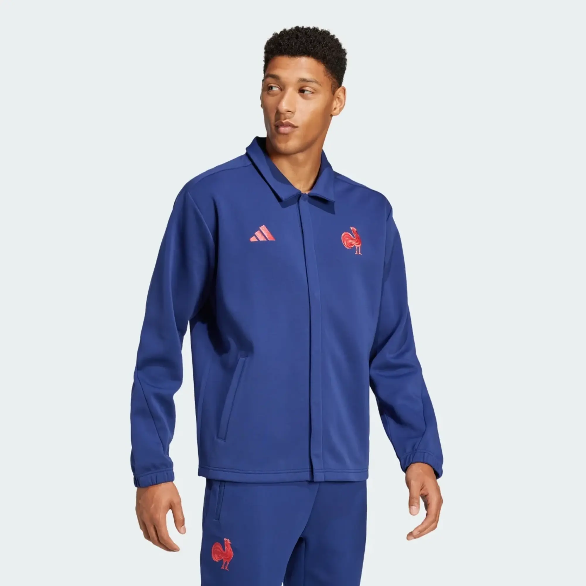 adidas France Travel 3-Stripes Coach&#39;s Jacket