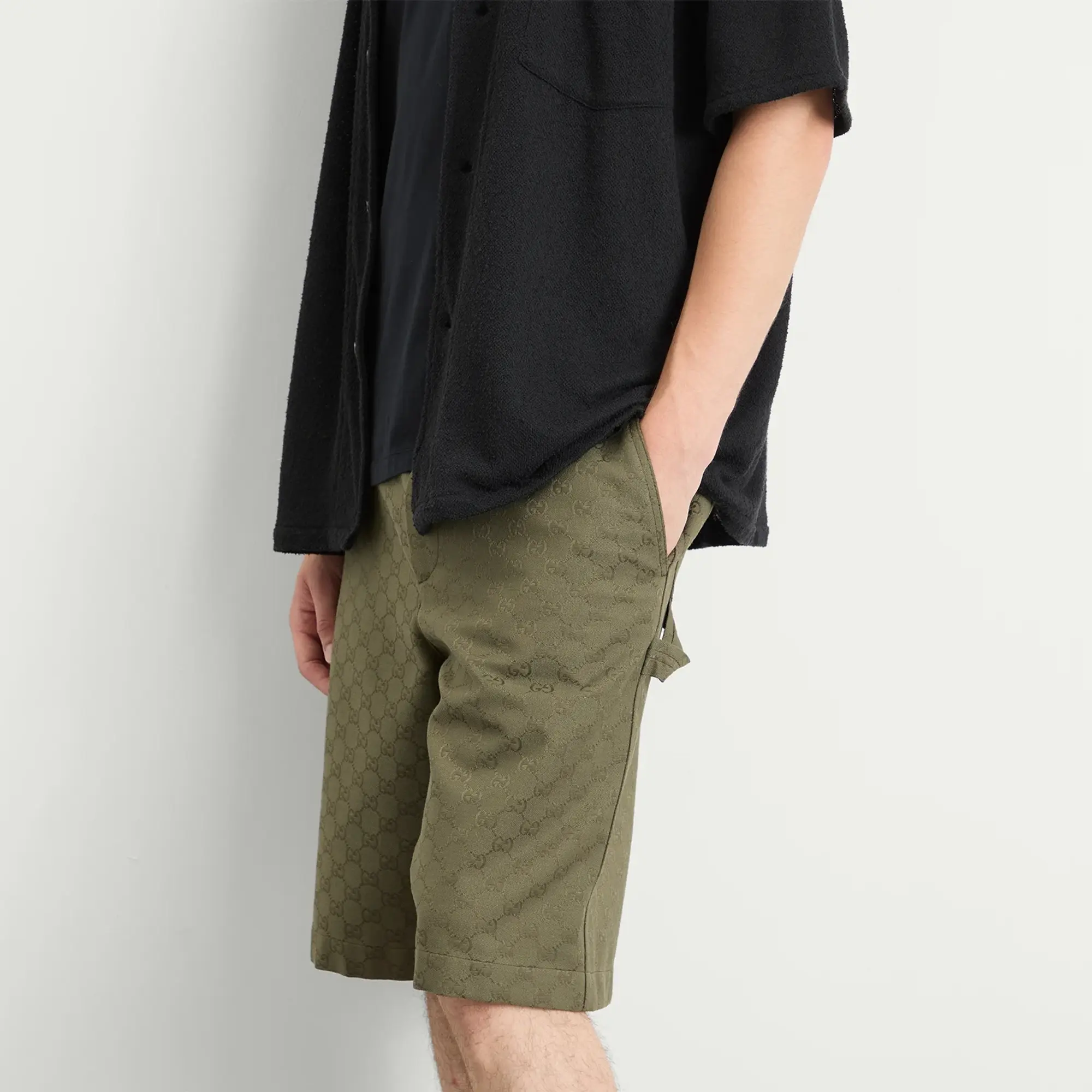 Gucci Men's GG Canvas Cargo Short Green