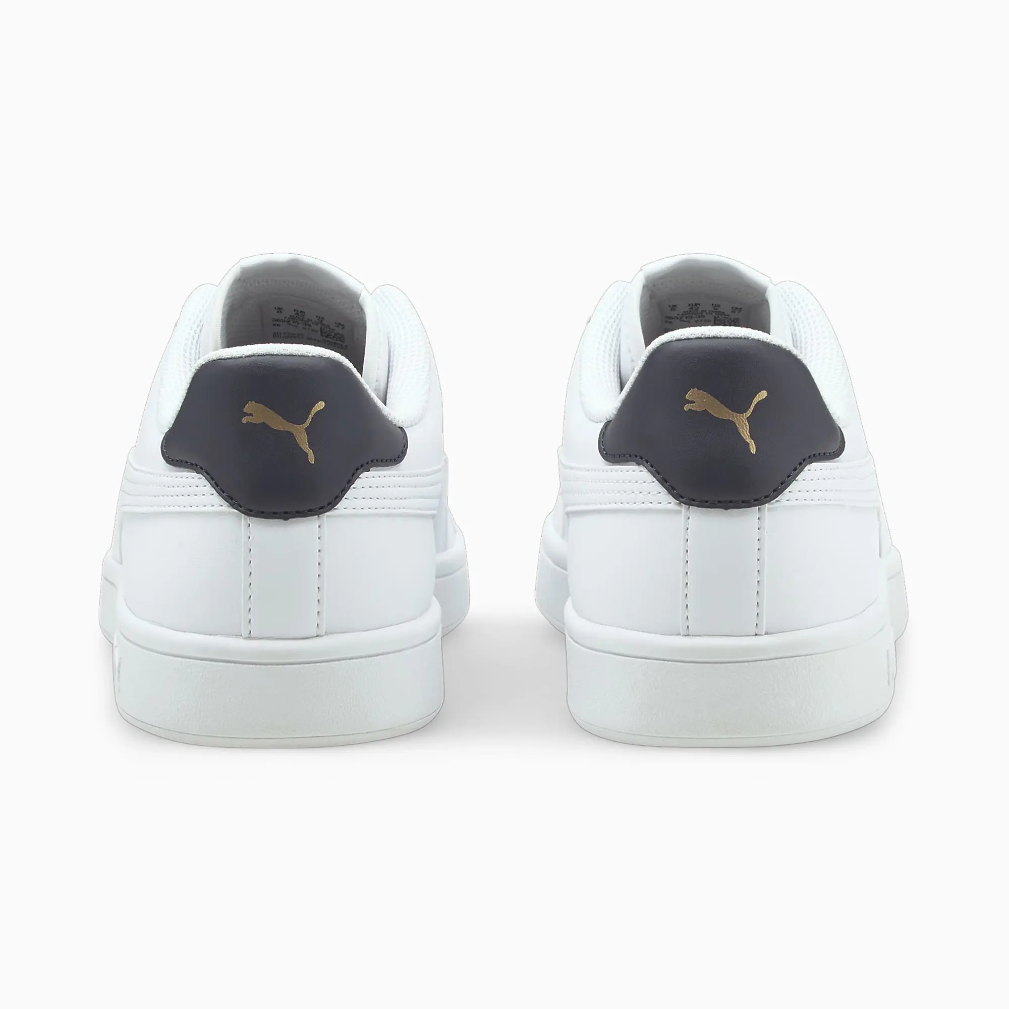 PUMA Smash V2 Sneaker, White/Peacoat/Gold, size 10