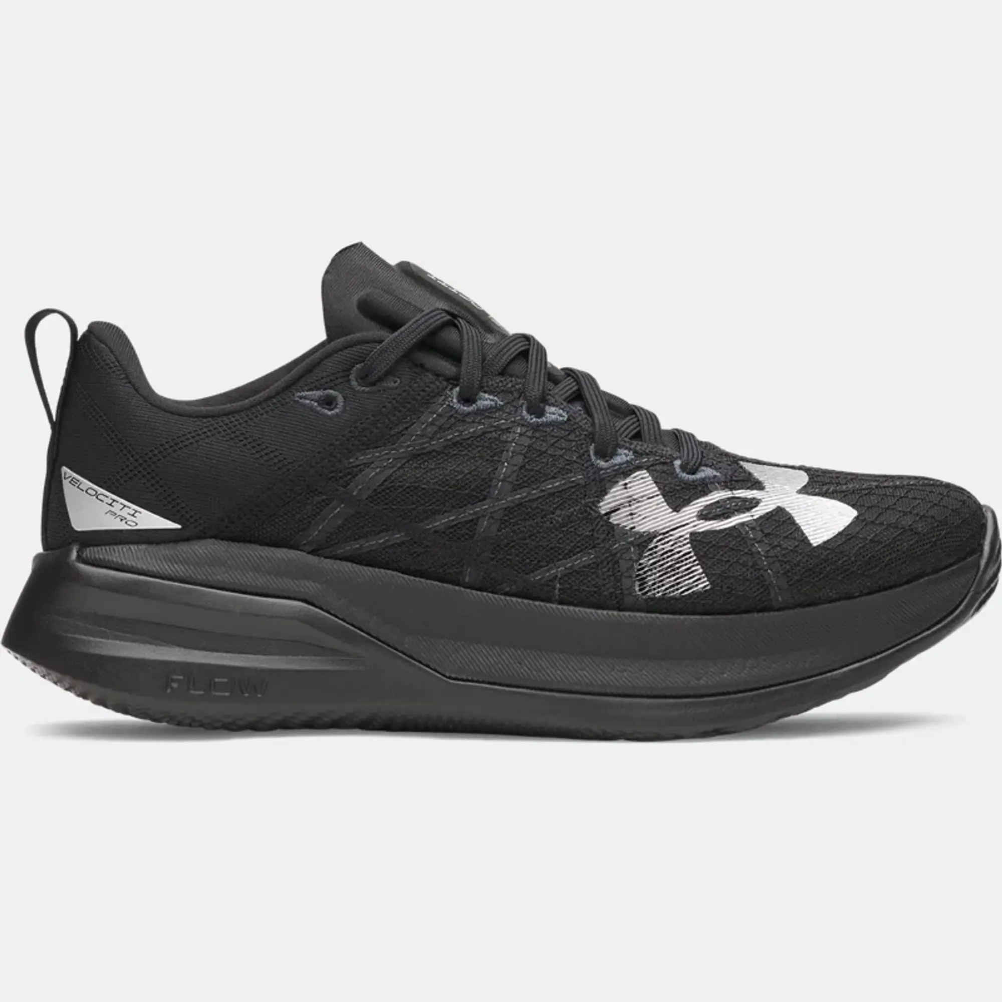 Under Armour  Velociti Pro Unisex Running Shoes Black / Black / Metallic Silver 9.5