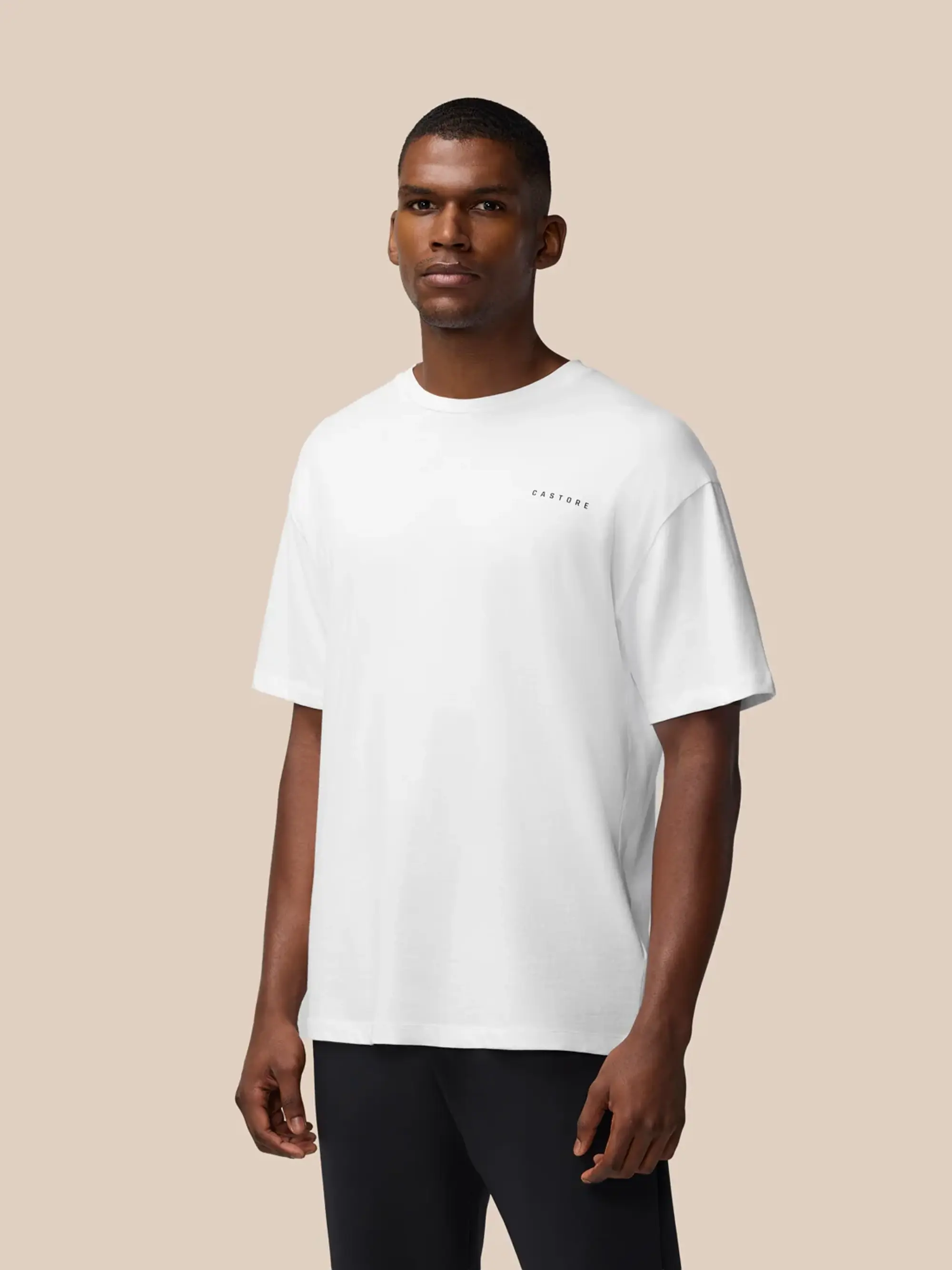 Castore Flex Cotton T-shirt- White/black