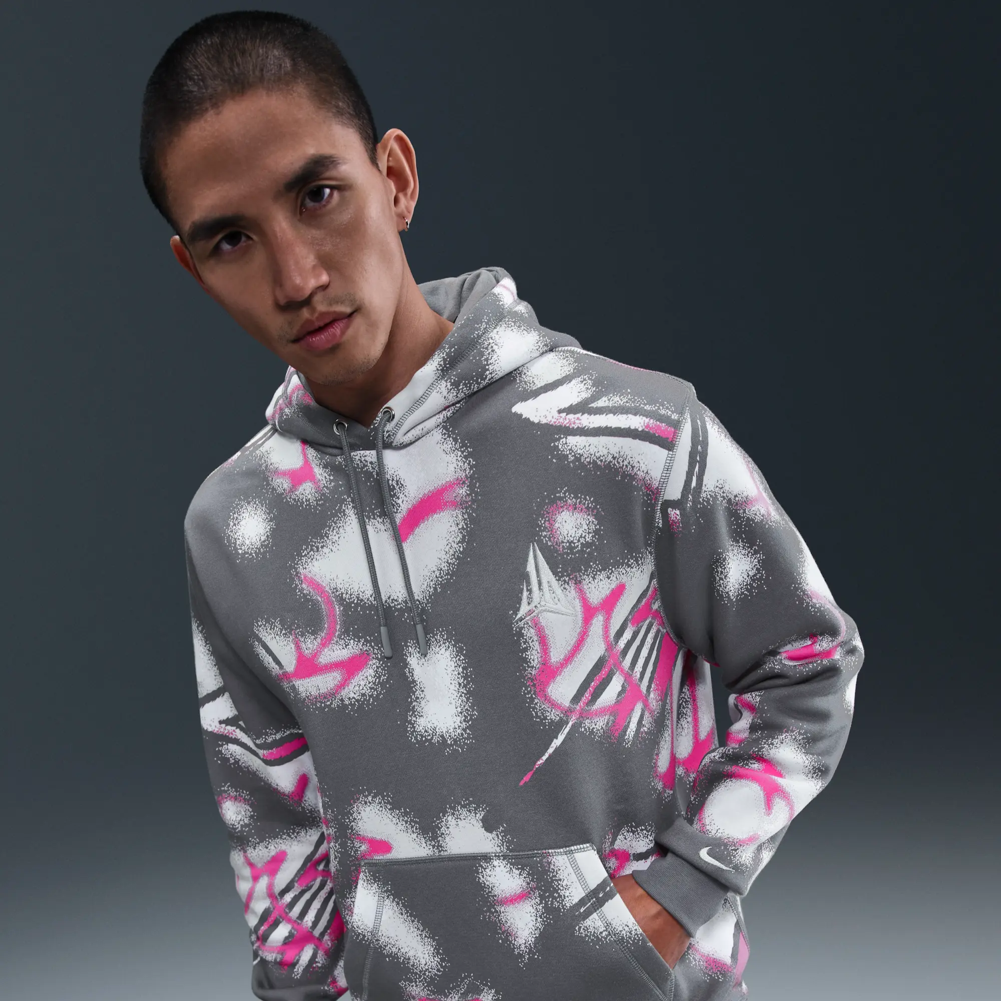 Nike JA Men's Club Fleece Pullover Hoodie - Grey - Fleece