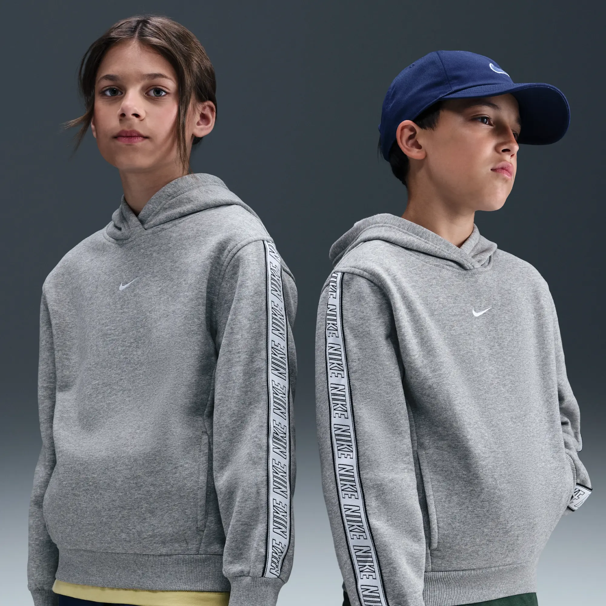 Nike Sportswear Club Fleece Older Kids' Pullover Hoodie - Grey - Fleece
