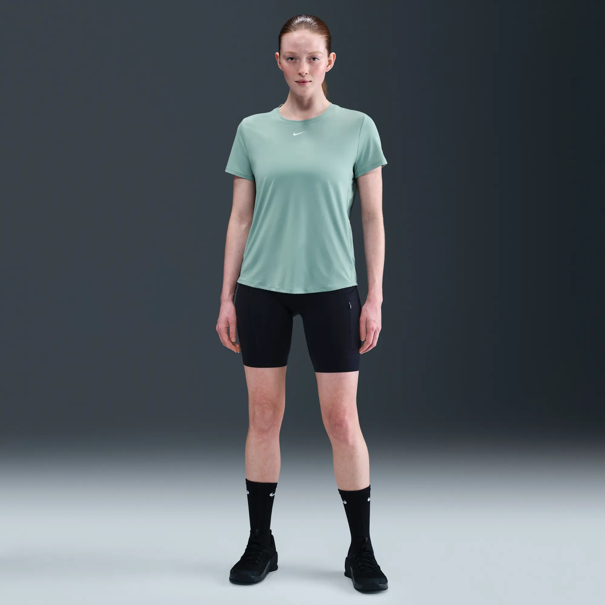 Nike One Classic Women's Dri-FIT Short-Sleeve Top - Green - Sustainable Materials