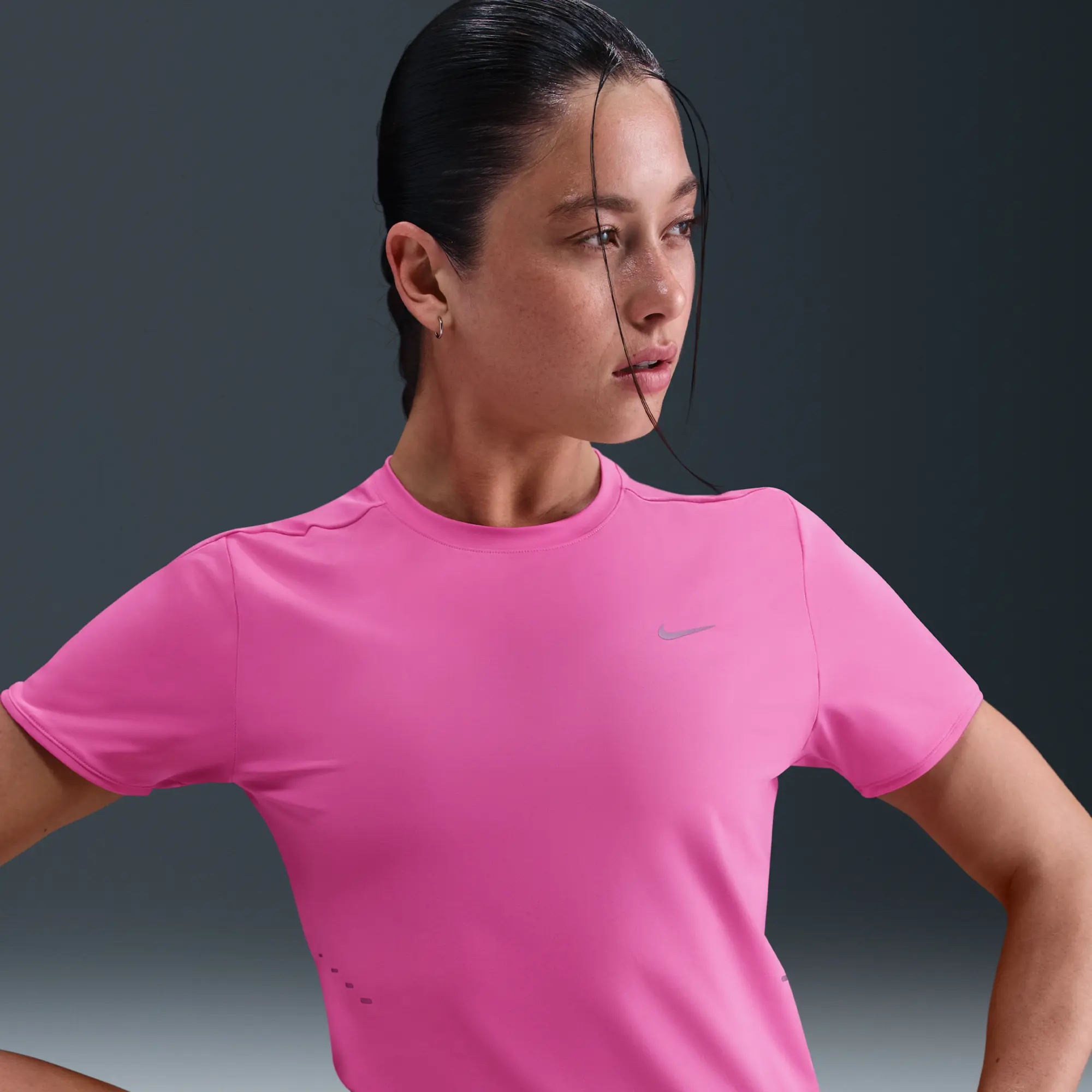 Nike Swift Women's Dri-FIT Short-Sleeve Running Top - Pink - Recycled Polyester Minimum