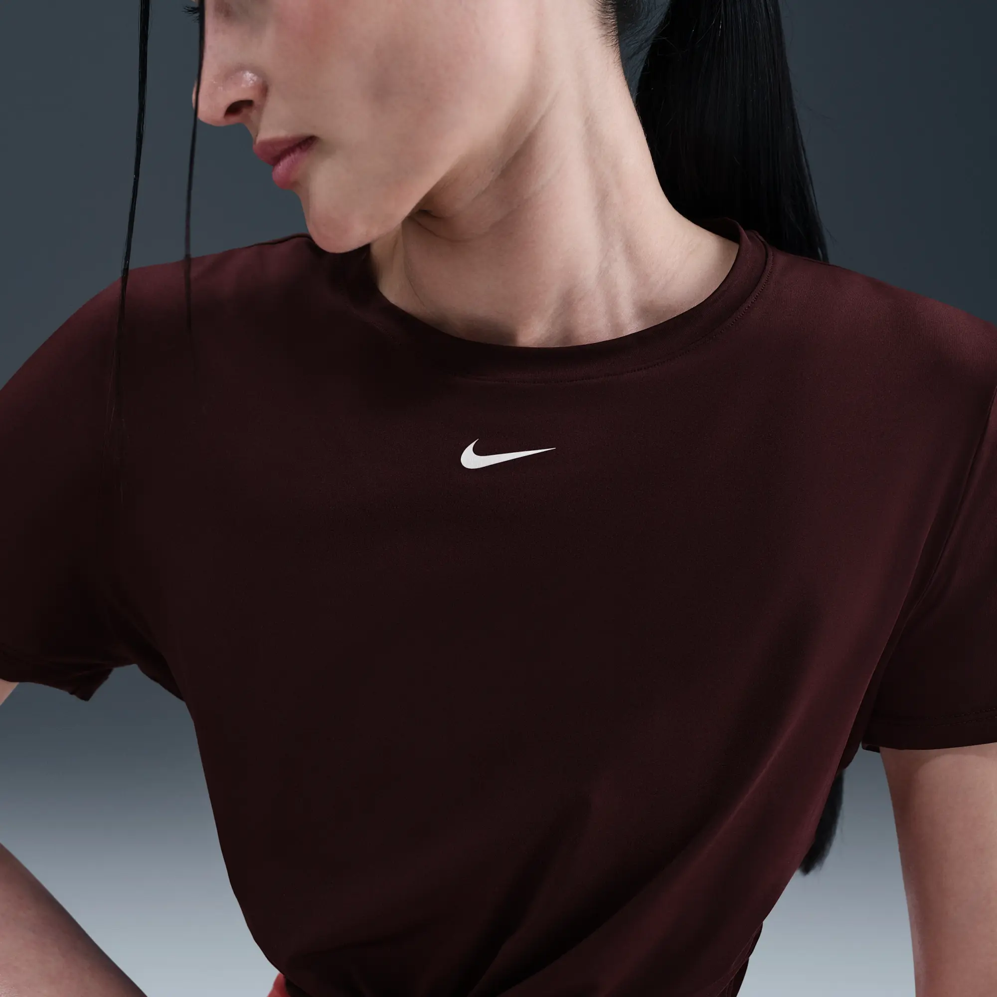 Nike One Classic Women's Dri-FIT Twist Short-Sleeve Top - Red - Sustainable Materials