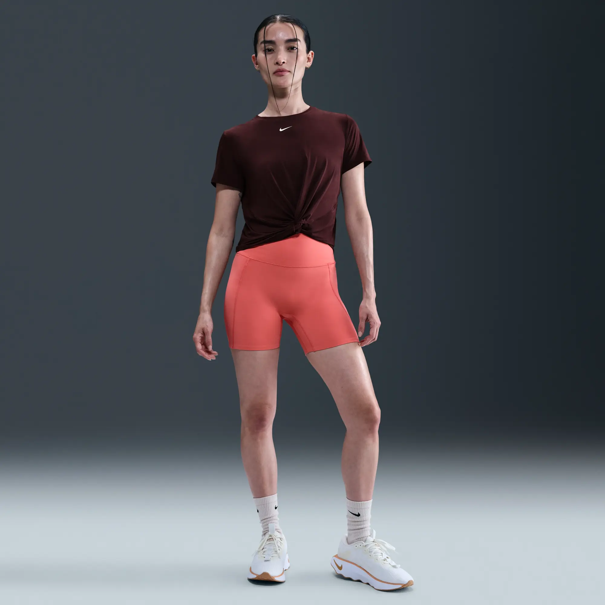 Nike One Classic Women's Dri-FIT Twist Short-Sleeve Top - Red - Sustainable Materials