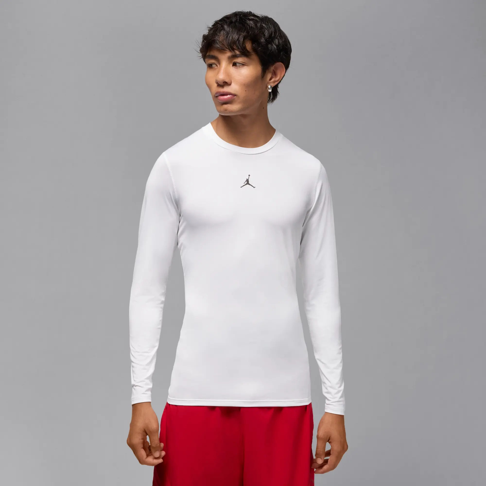 Nike Jordan Sport Men's Dri-FIT Long-Sleeve Base Layer Top - White - Sustainable Materials