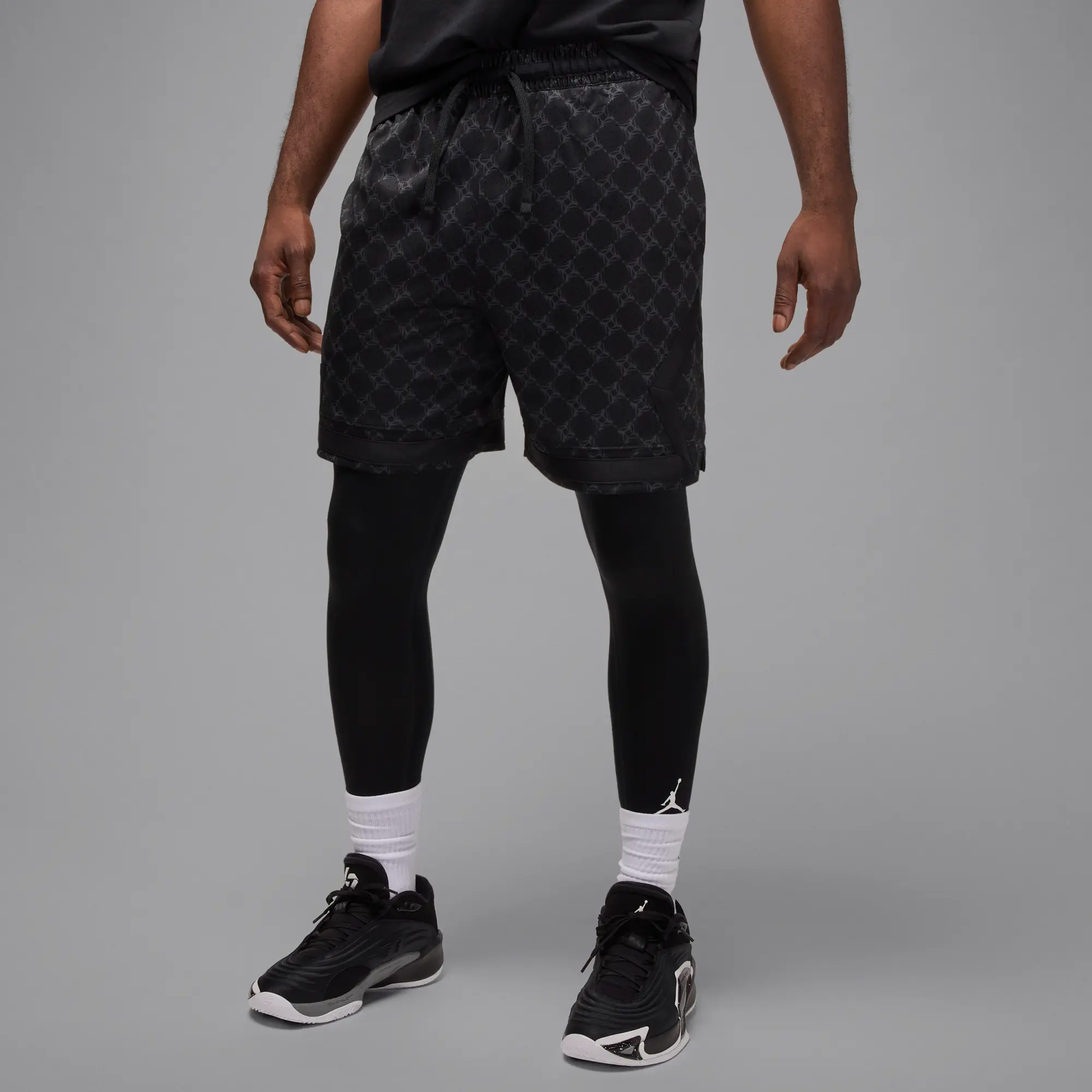 Nike Jordan Sport Men's Dri-FIT Printed Diamond Shorts - Black - Sustainable Materials
