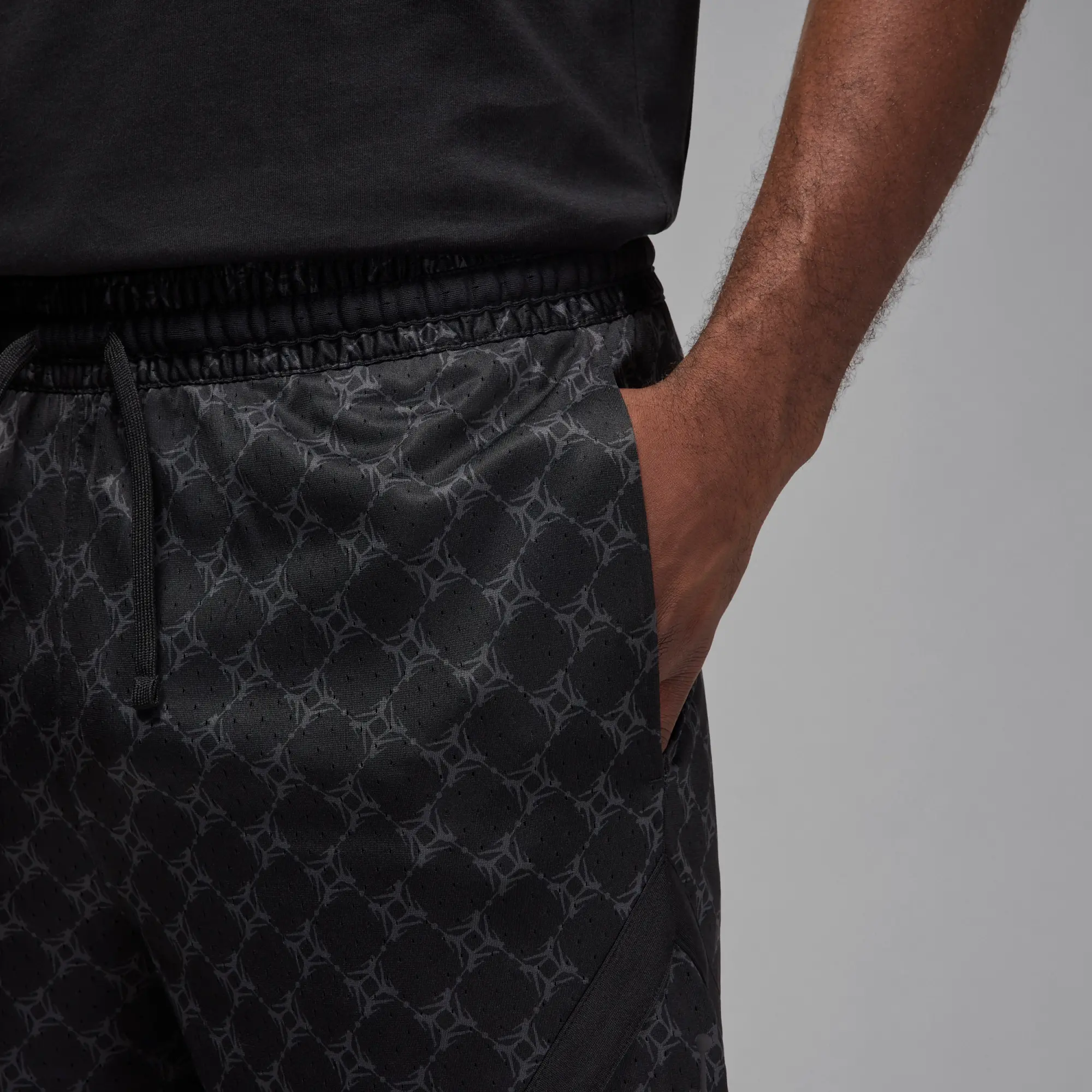 Nike Jordan Sport Men's Dri-FIT Printed Diamond Shorts - Black - Sustainable Materials