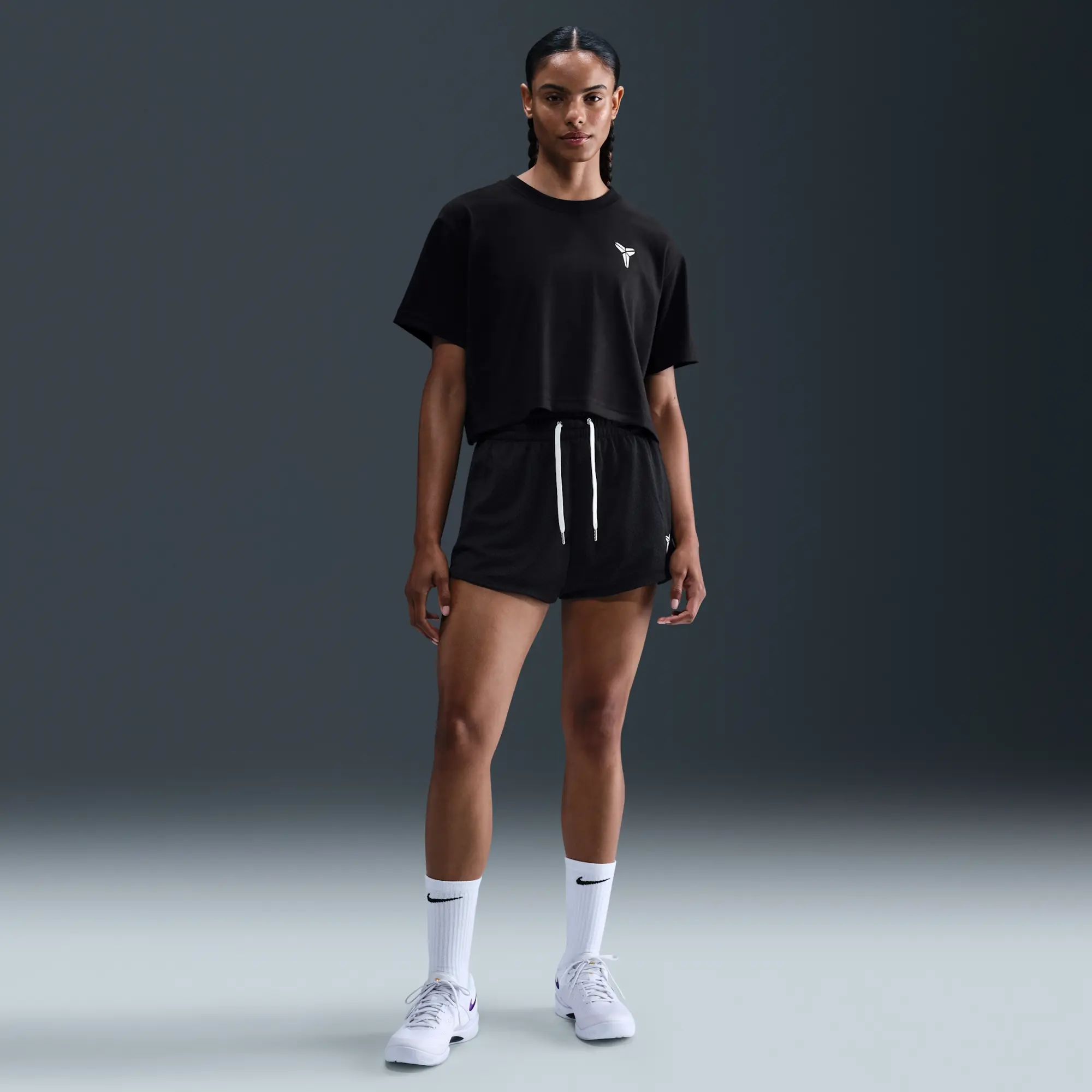 Nike Kobe Women's Dri-FIT Cropped Basketball T-Shirt - Black - Sustainable Materials