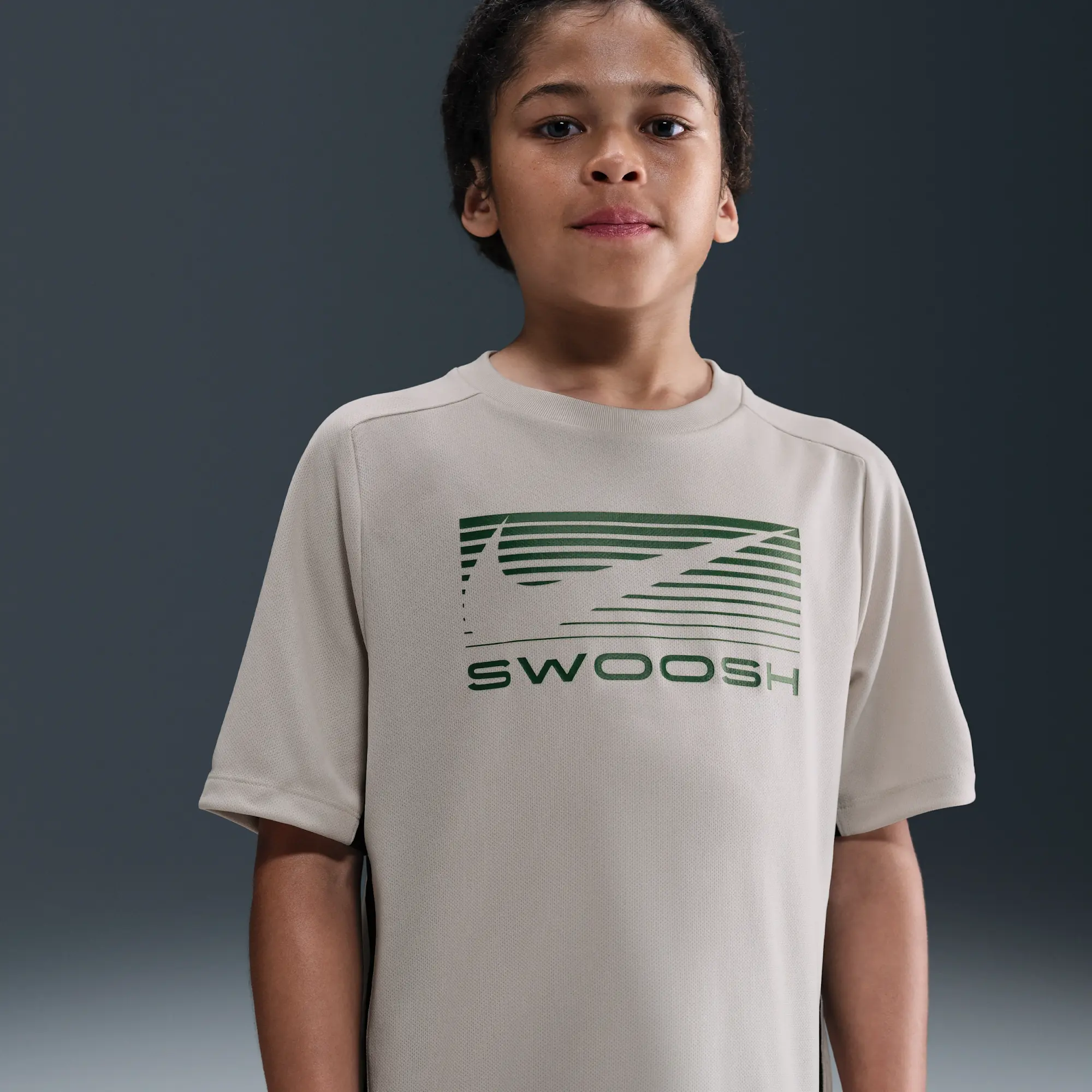 Nike Multi Older Kids' (Boys') Dri-FIT Short-Sleeve Top - Brown - Sustainable Materials