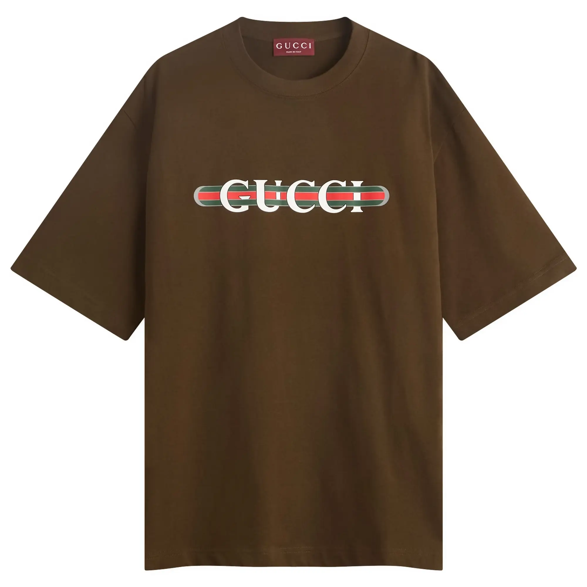 Gucci Men's Interlocking Logo Heavy Cotton T-Shirt Brown