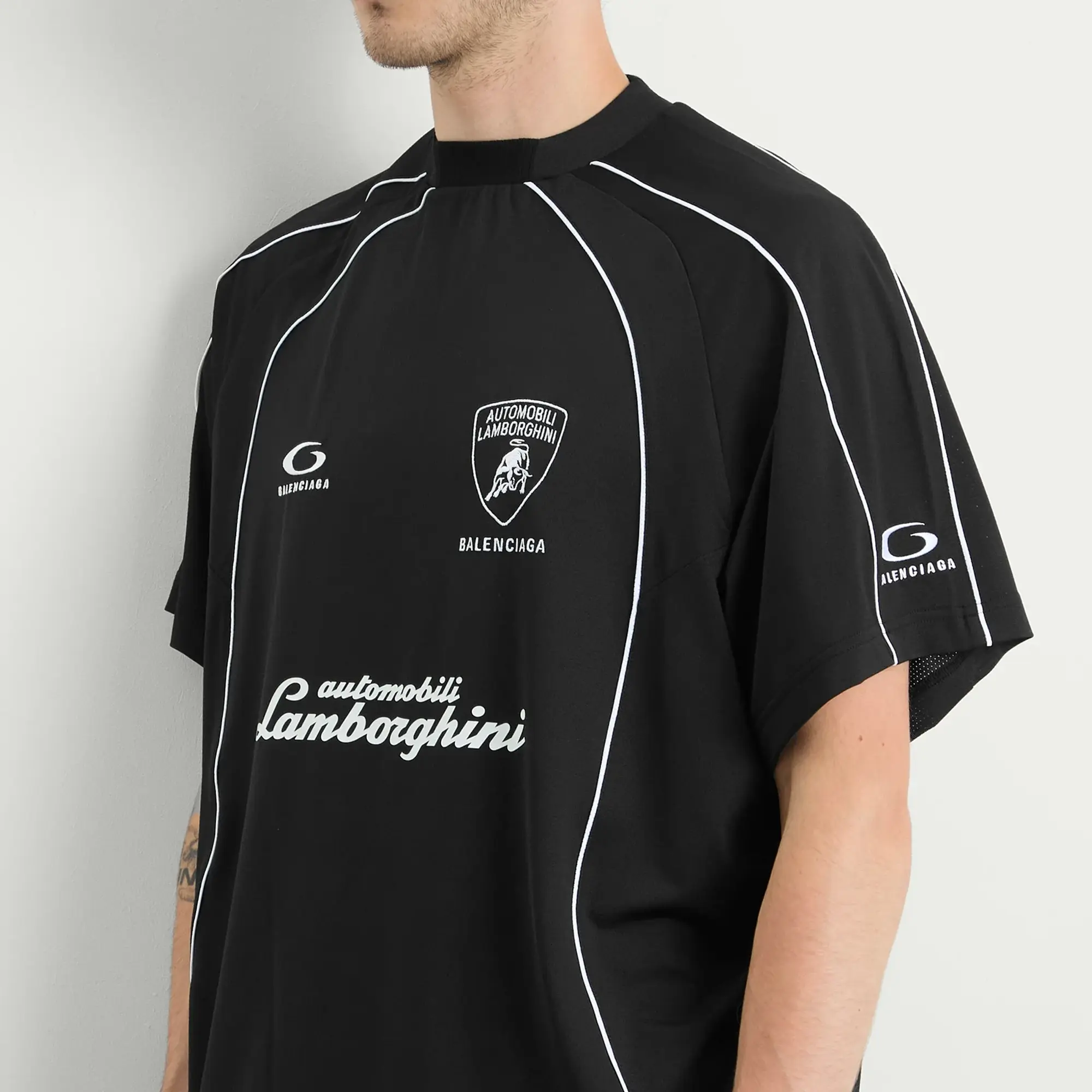 Balenciaga Men's Automobili Lamborghini Soccer T-shirt Black