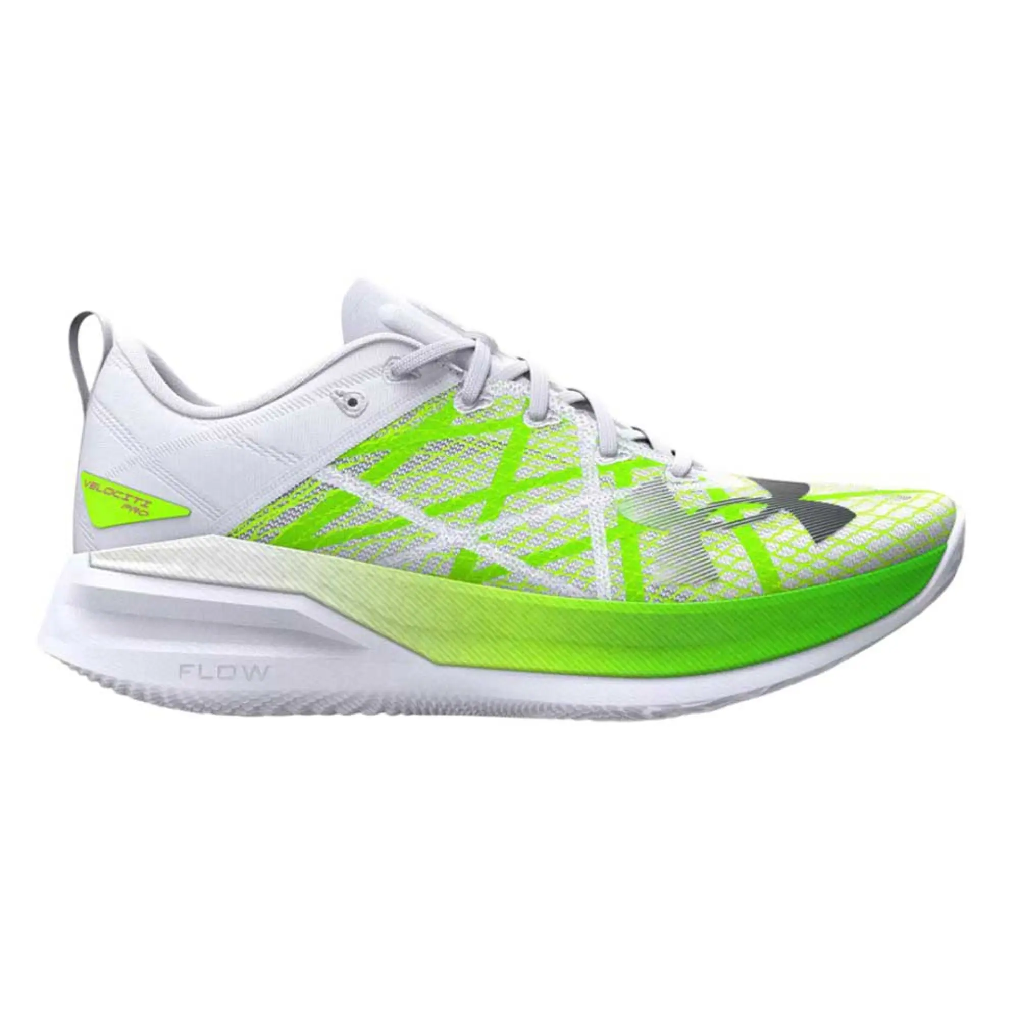 Under Armour  Velociti Pro Unisex Running Shoes White / Hyper Green / Metallic Gun Metal 9.5