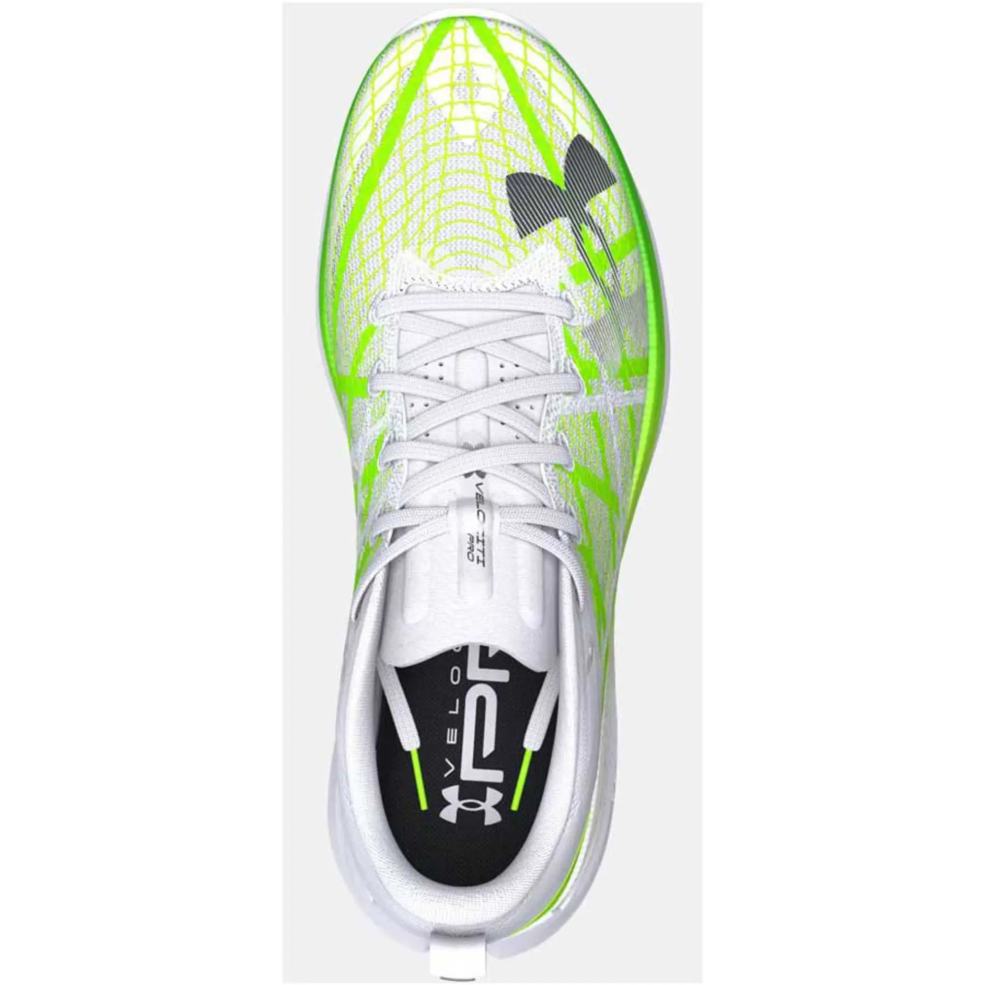 Under Armour  Velociti Pro Unisex Running Shoes White / Hyper Green / Metallic Gun Metal 9.5