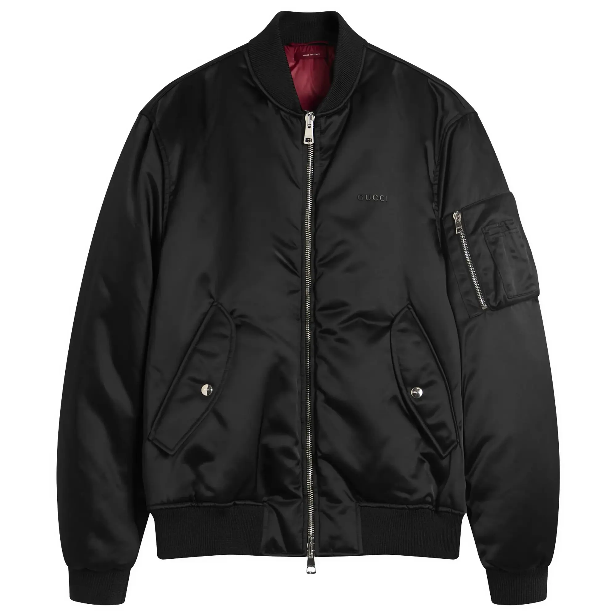 Gucci Men's Heavy Nylon Canvas Bomber Black