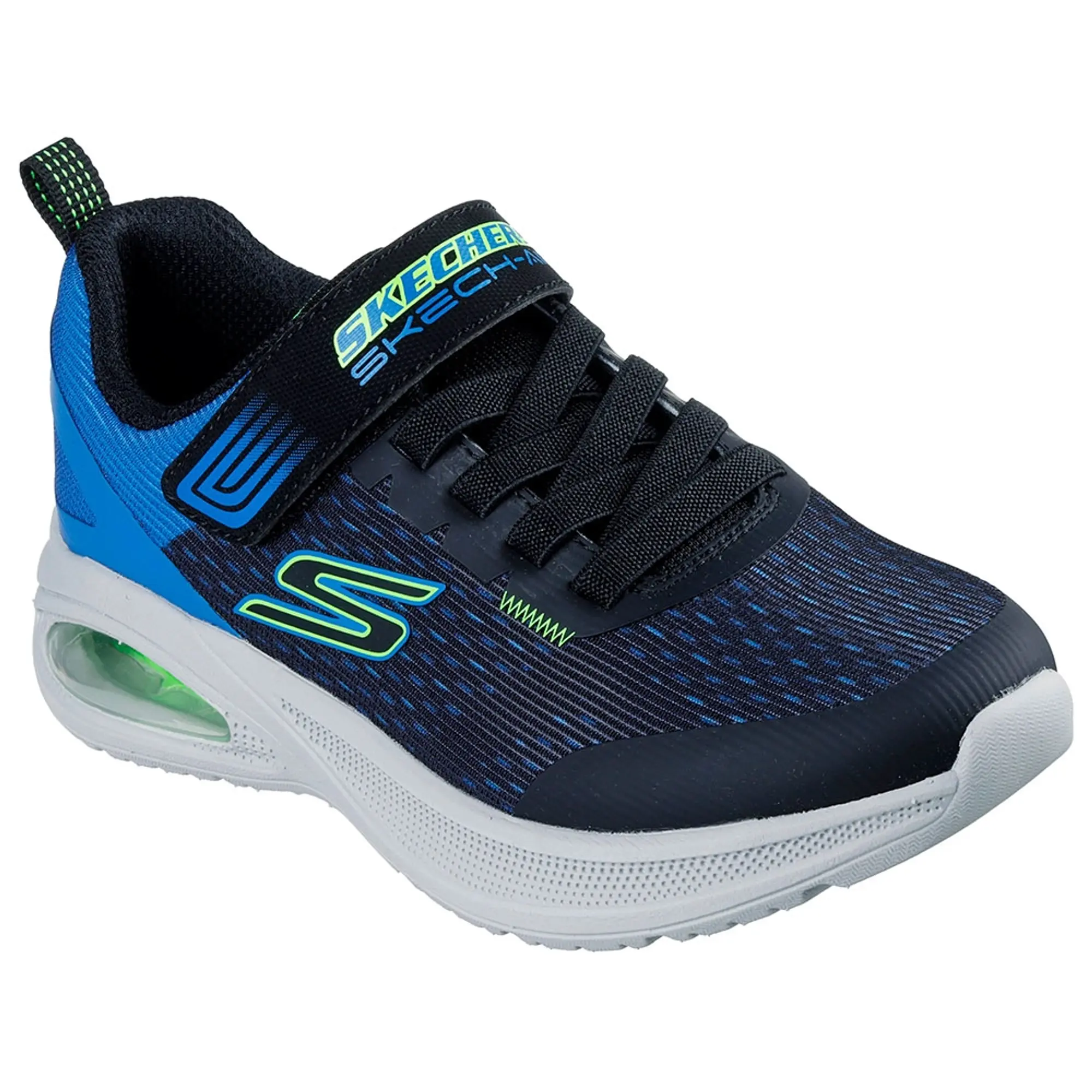 Skechers Boy's Microspec Max Advance - Squad-Pacer Sneaker in Navy Blue/Charcoal