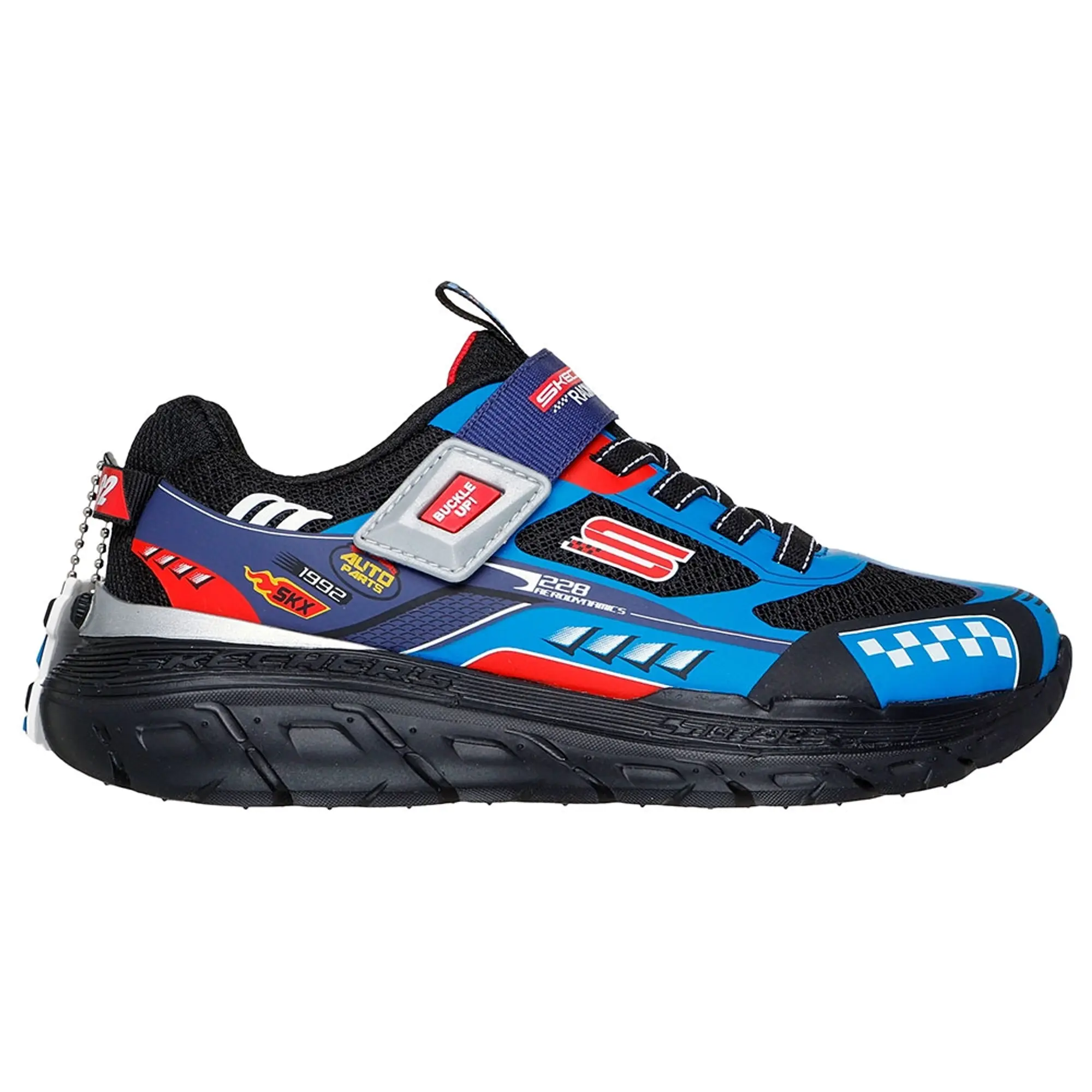 Skechers Boy's Skech Tracks Sneaker in Blue/Red
